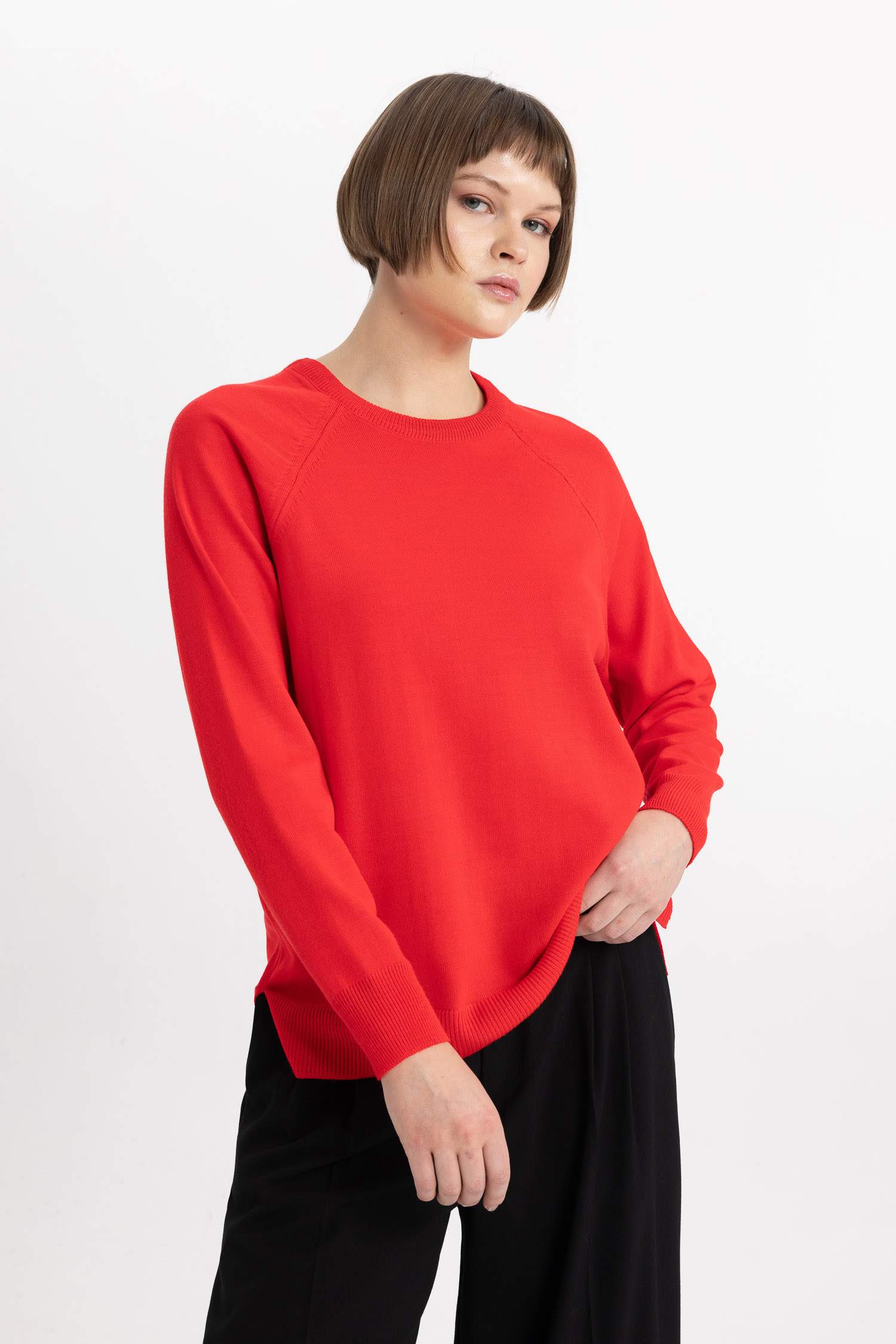 Relax Fit Bisiklet Yaka Triko Kazak