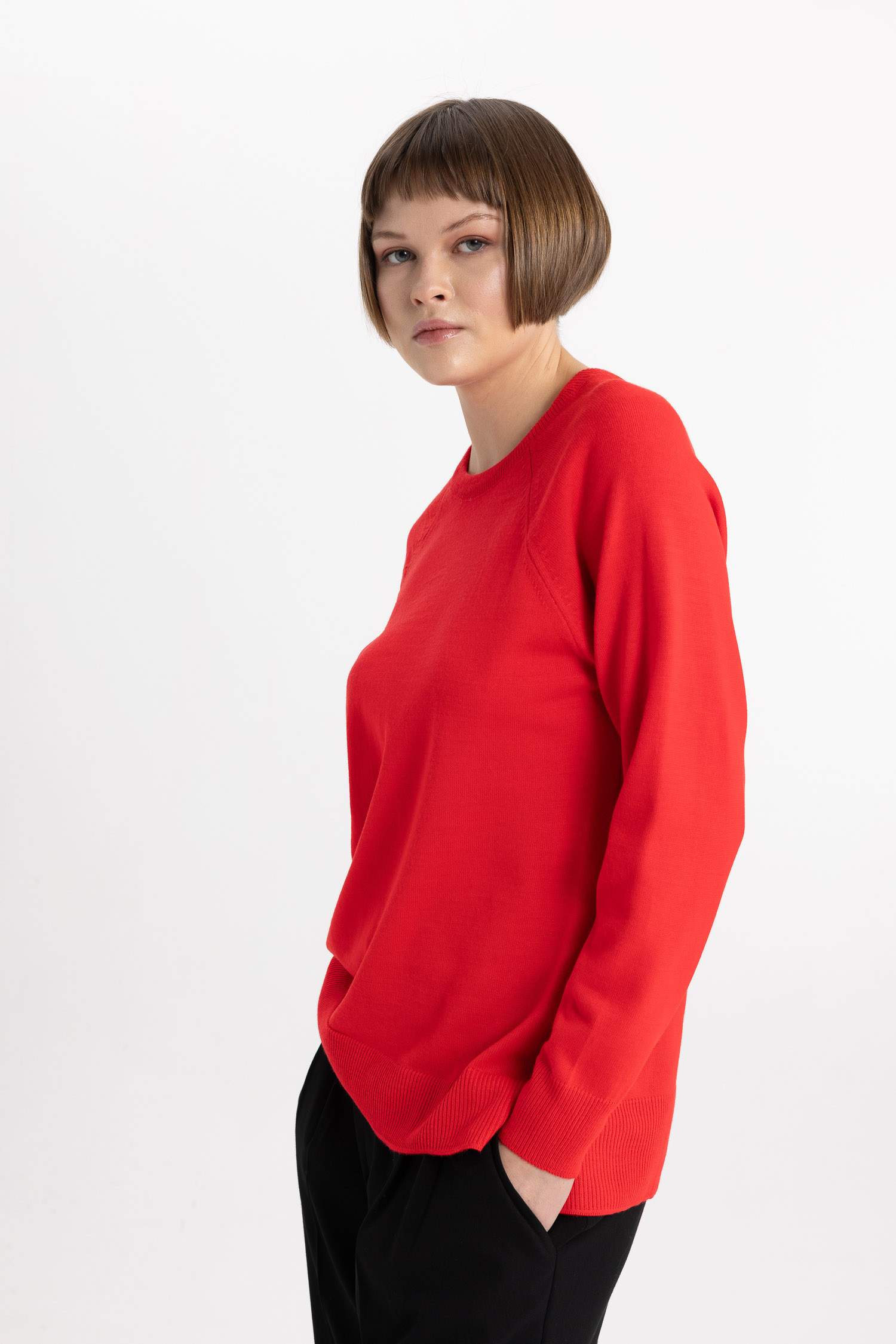 Relax Fit Bisiklet Yaka Triko Kazak