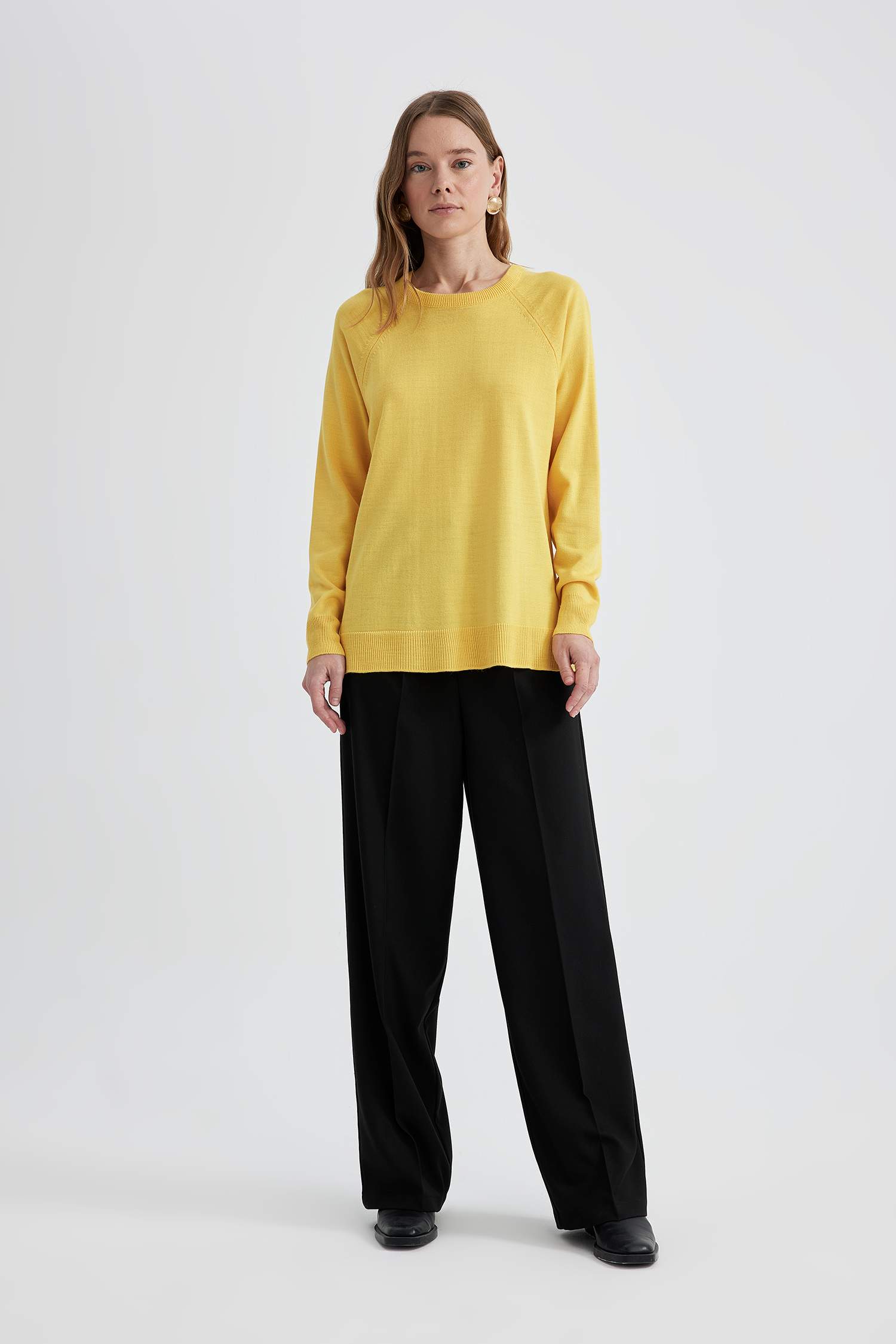 Relax Fit Bisiklet Yaka Triko Kazak