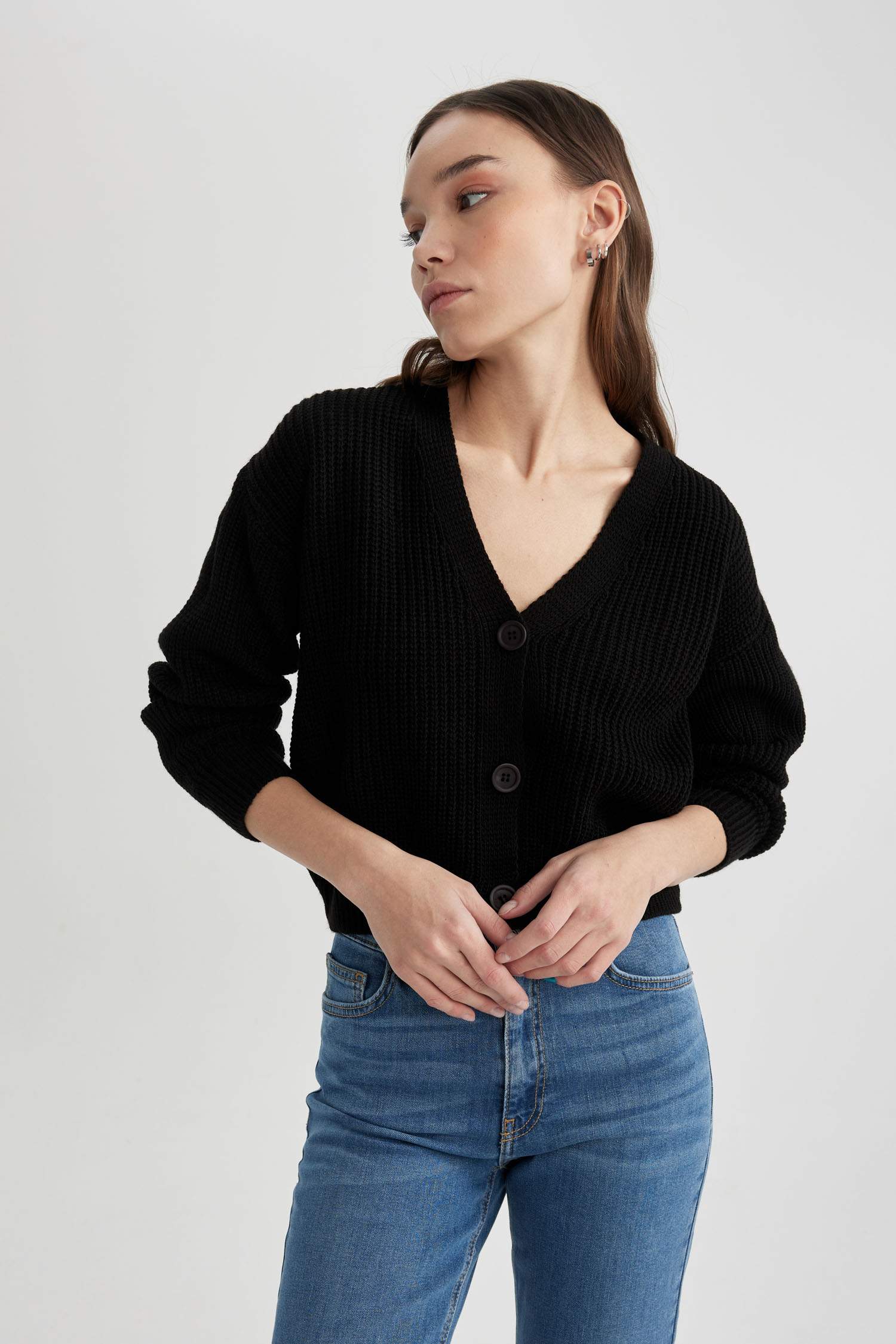 Regular Fit V Yaka Hırka