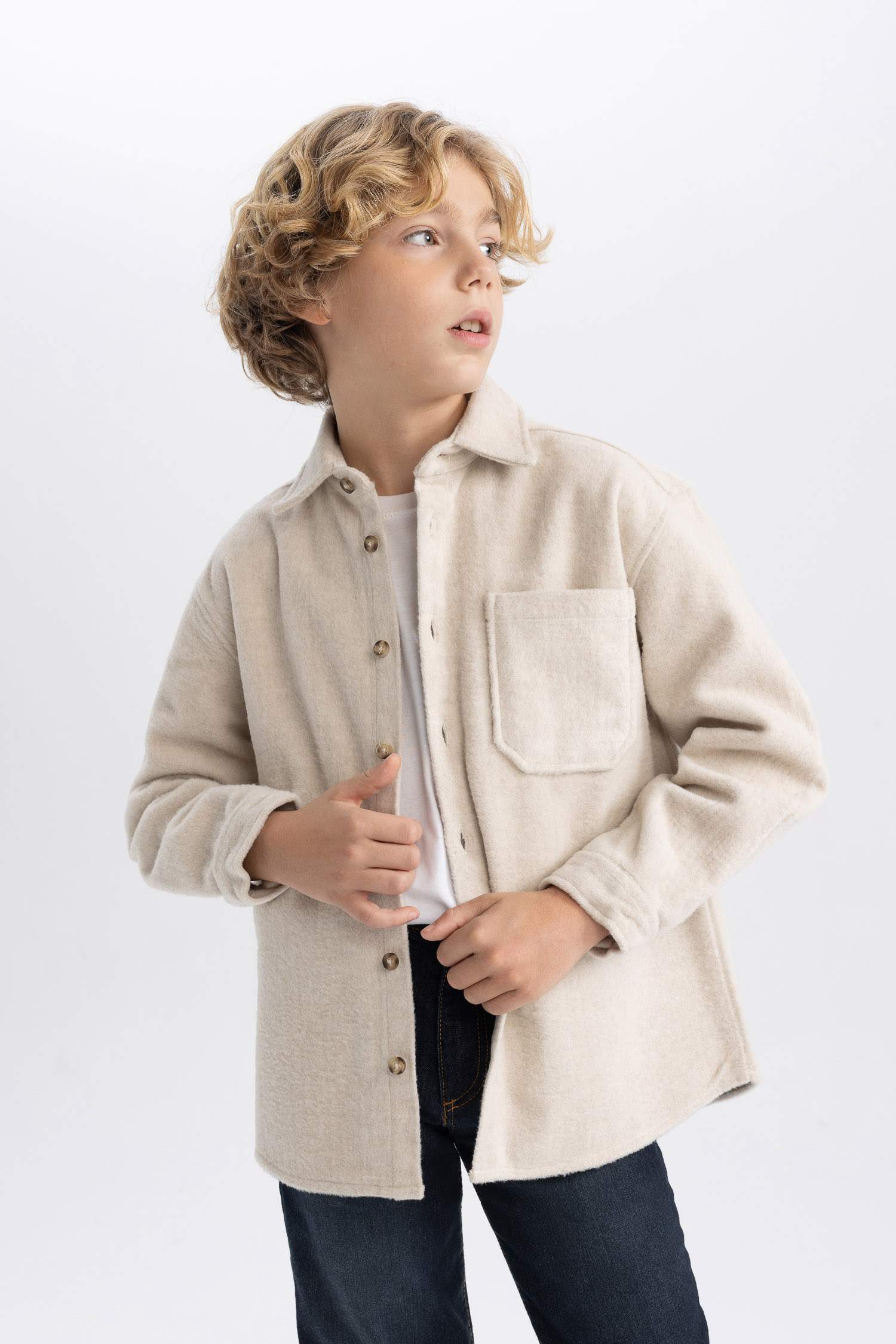 Рубашка оверсайз с длинным рукавом для мальчиков