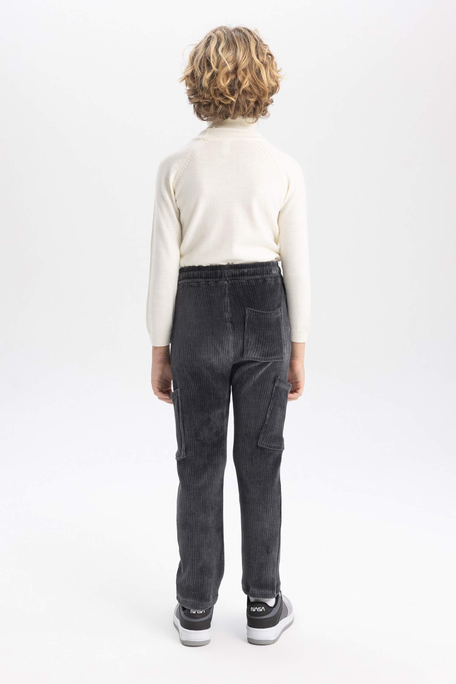 Boy Cargo Fit Corduroy Trousers