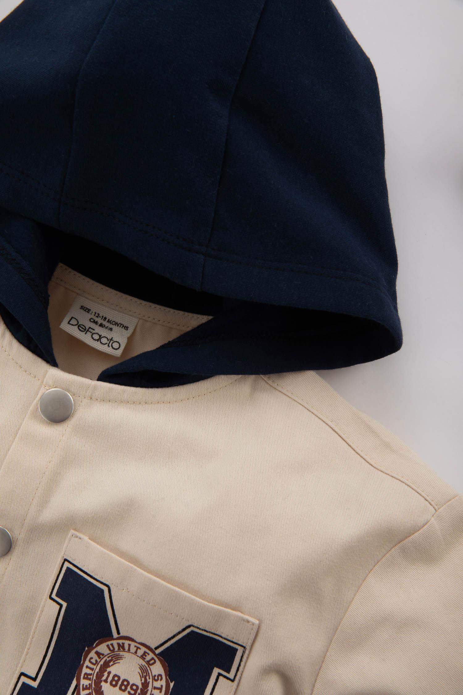 Chemise Twill Manches Longues à Capuche Pour Bébé Garçon