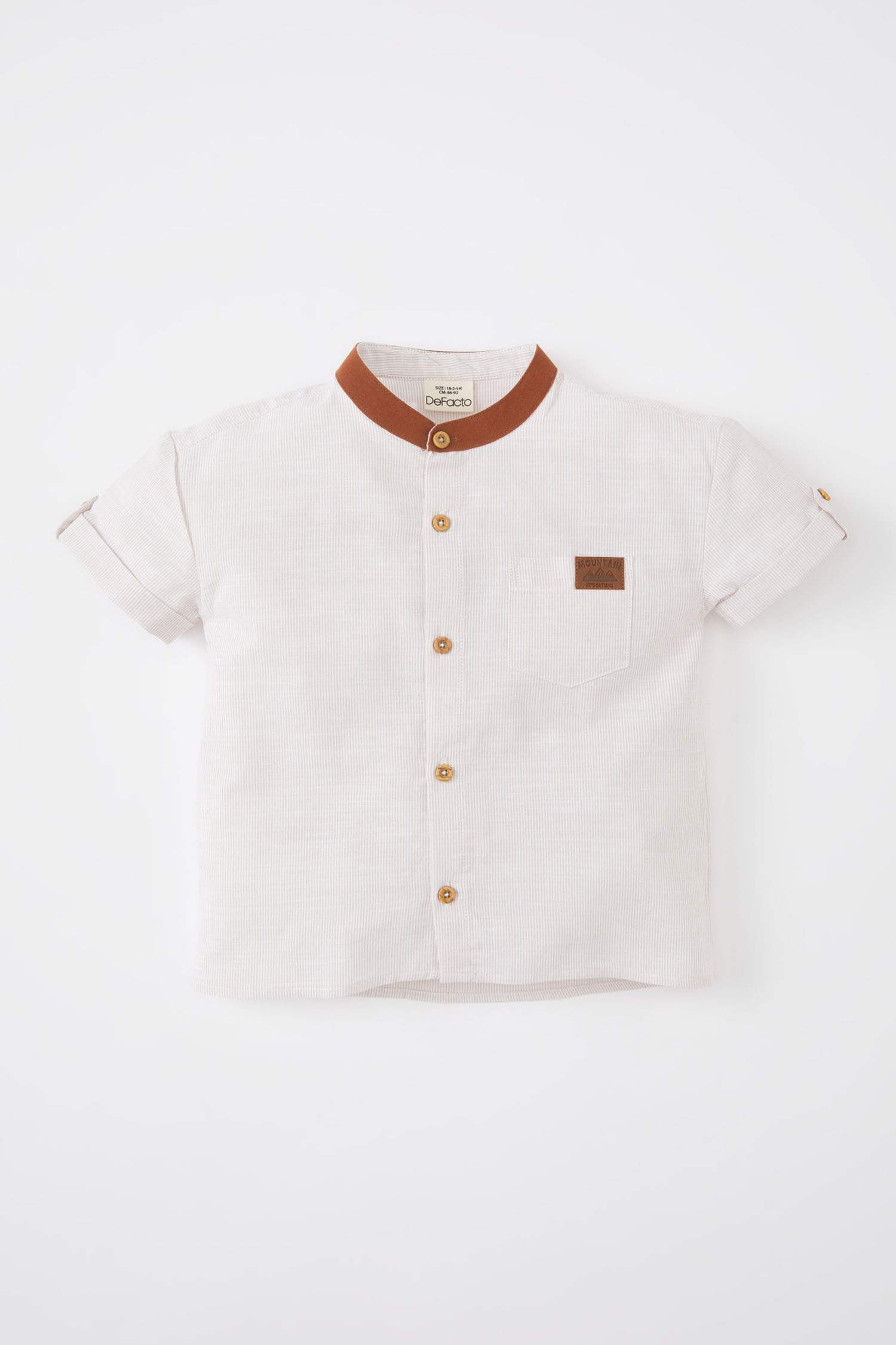 قميص ولادي نص كم بوبلين قصة عادية