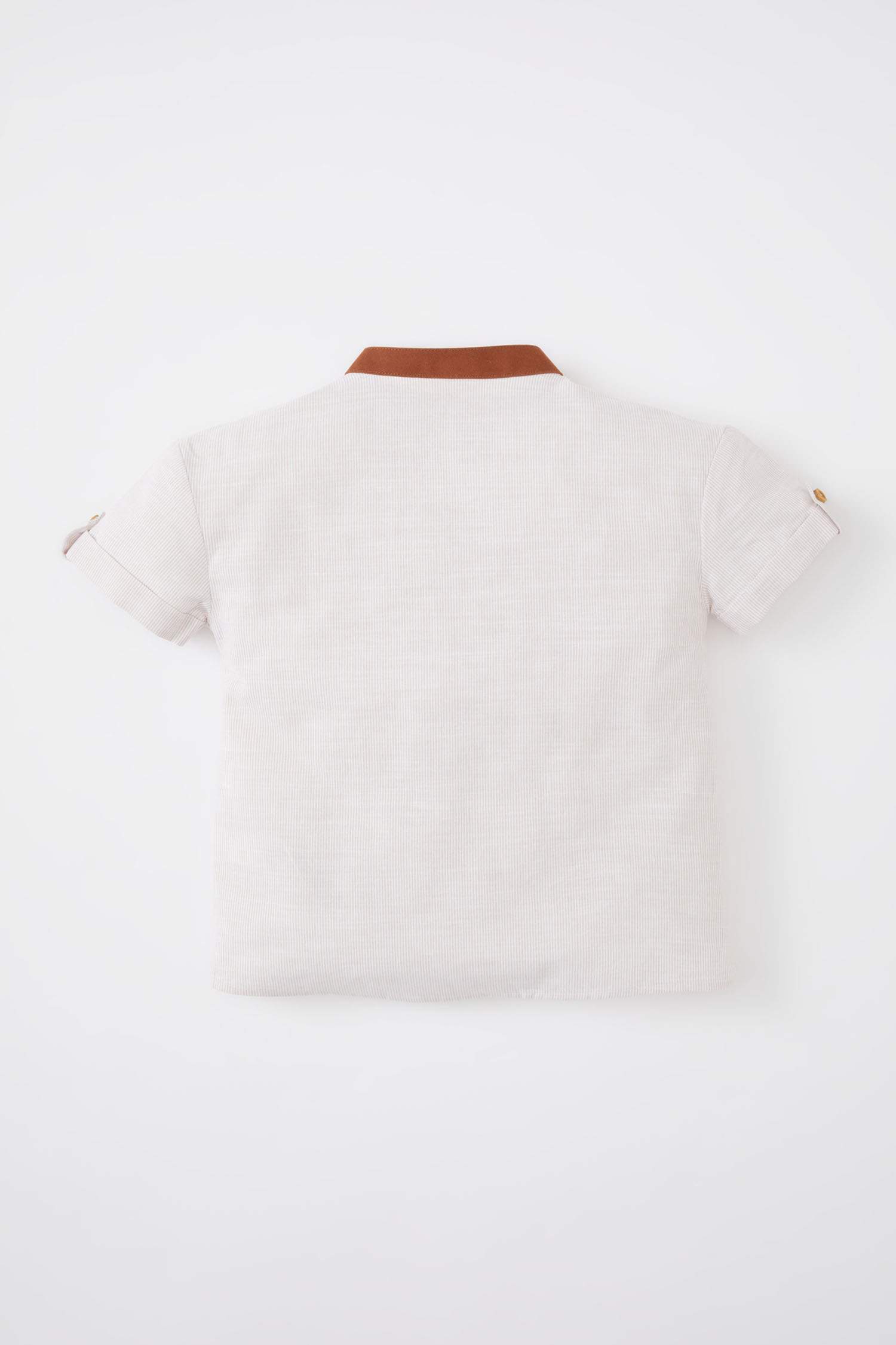 قميص ولادي نص كم بوبلين قصة عادية