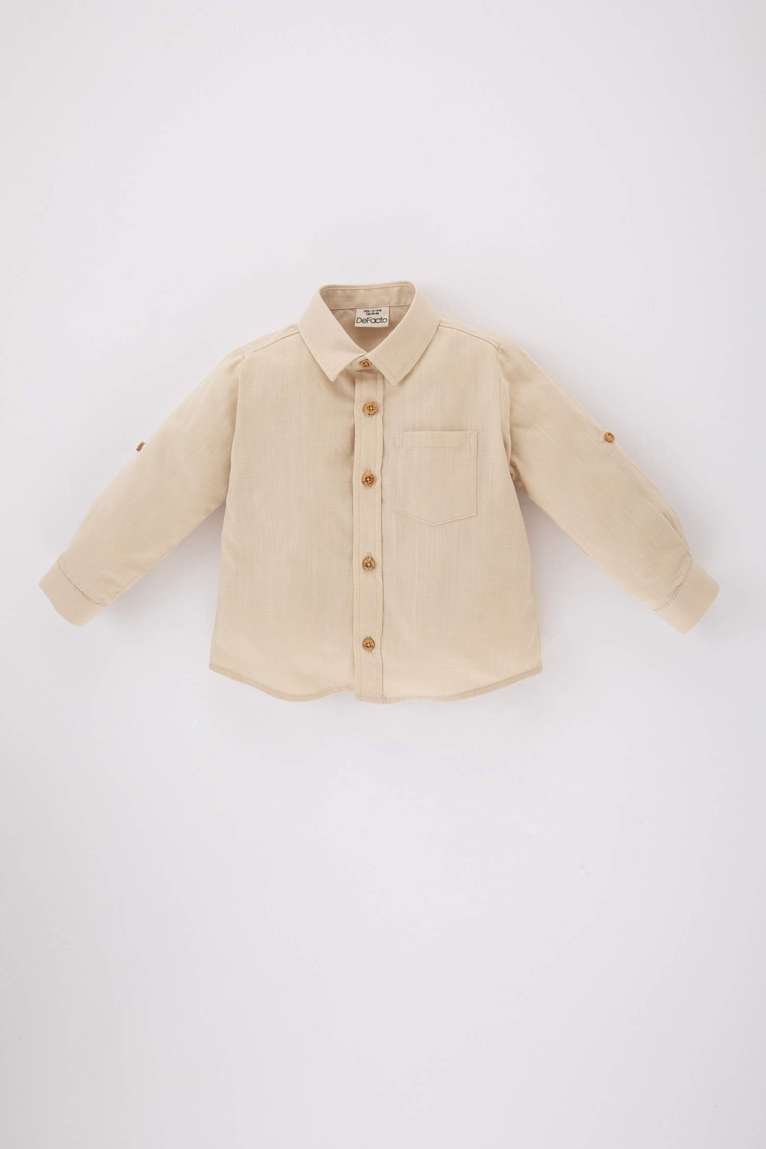 Baby Boy Poplin Basic Long Sleeve Shirt