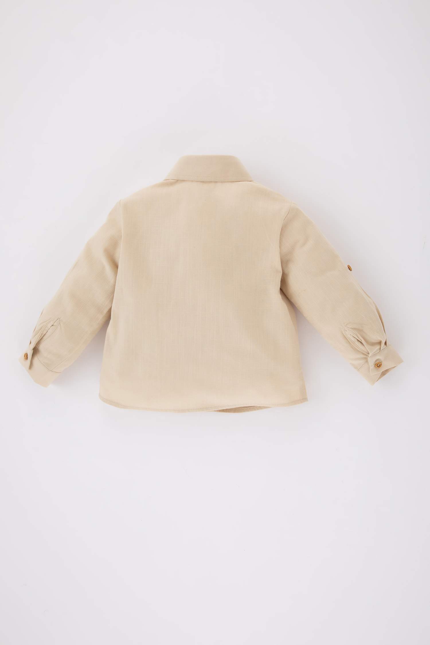 Baby Boy Poplin Basic Long Sleeve Shirt