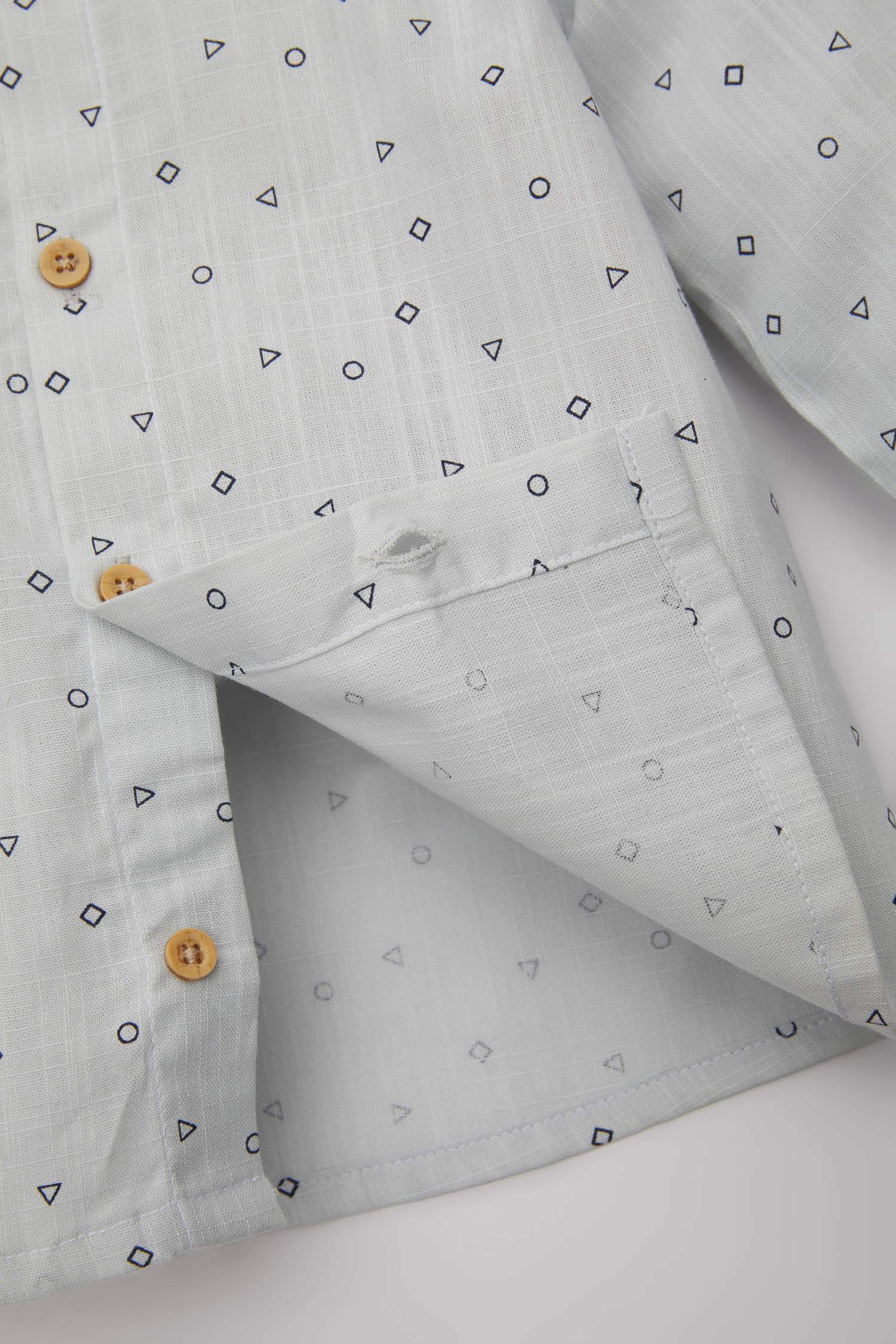 Erkek Bebek Vual Uzun Kollu Desenli Gömlek