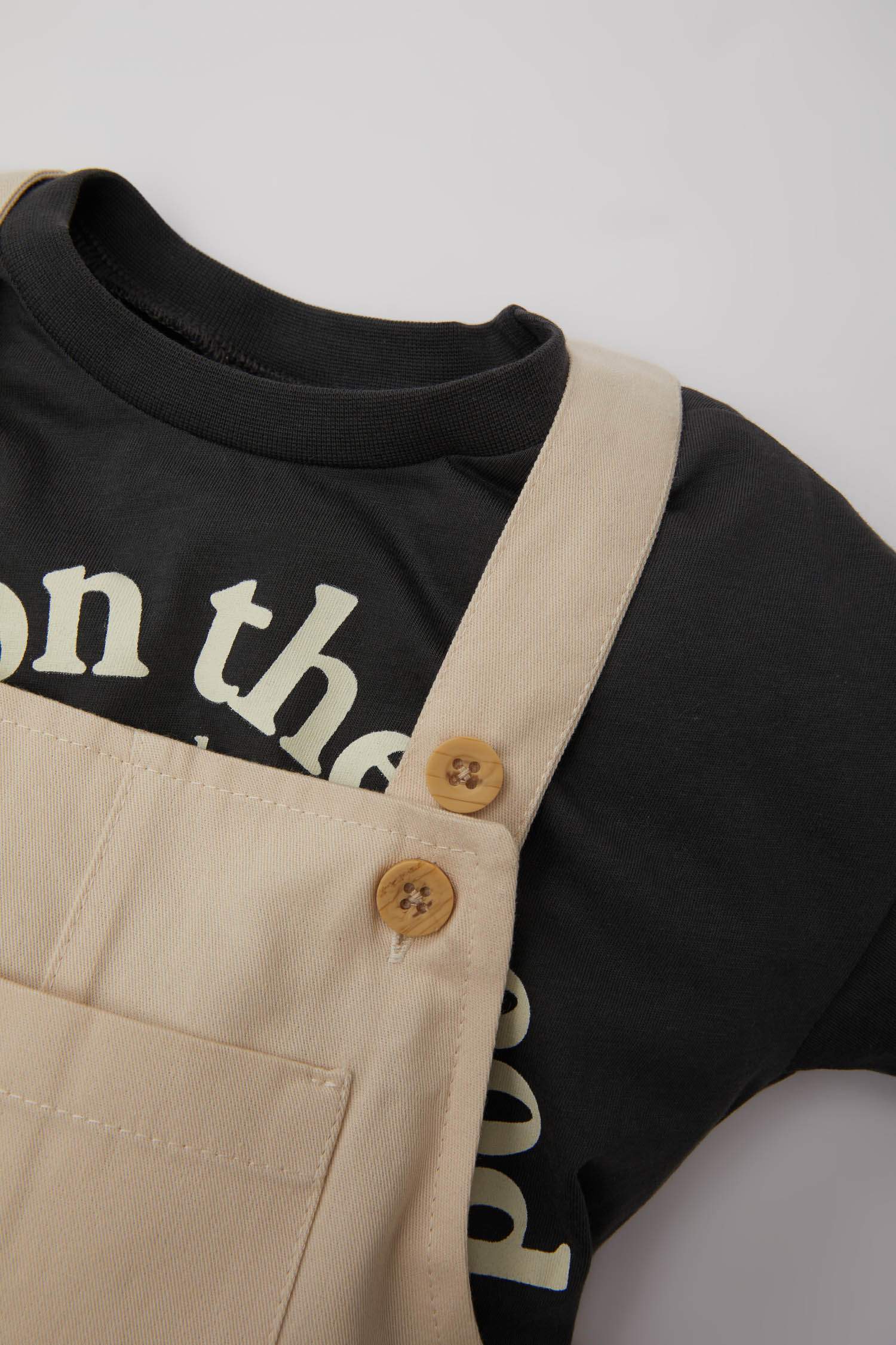 Ensemble De T-Shirt à Manches Courtes et Salopette Imprimé pour Bébé Garçon