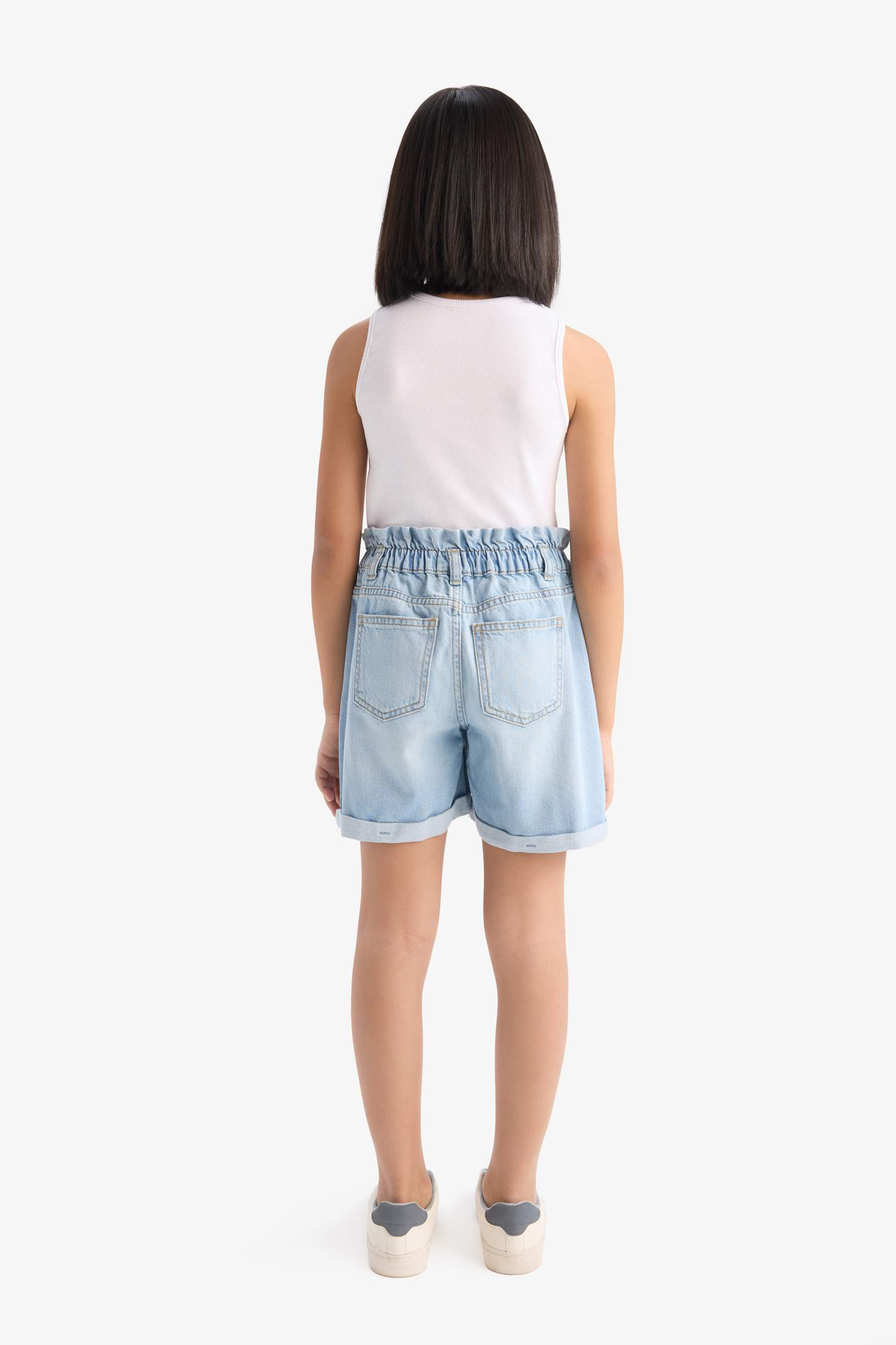 Girl Paperbag Denim Shorts