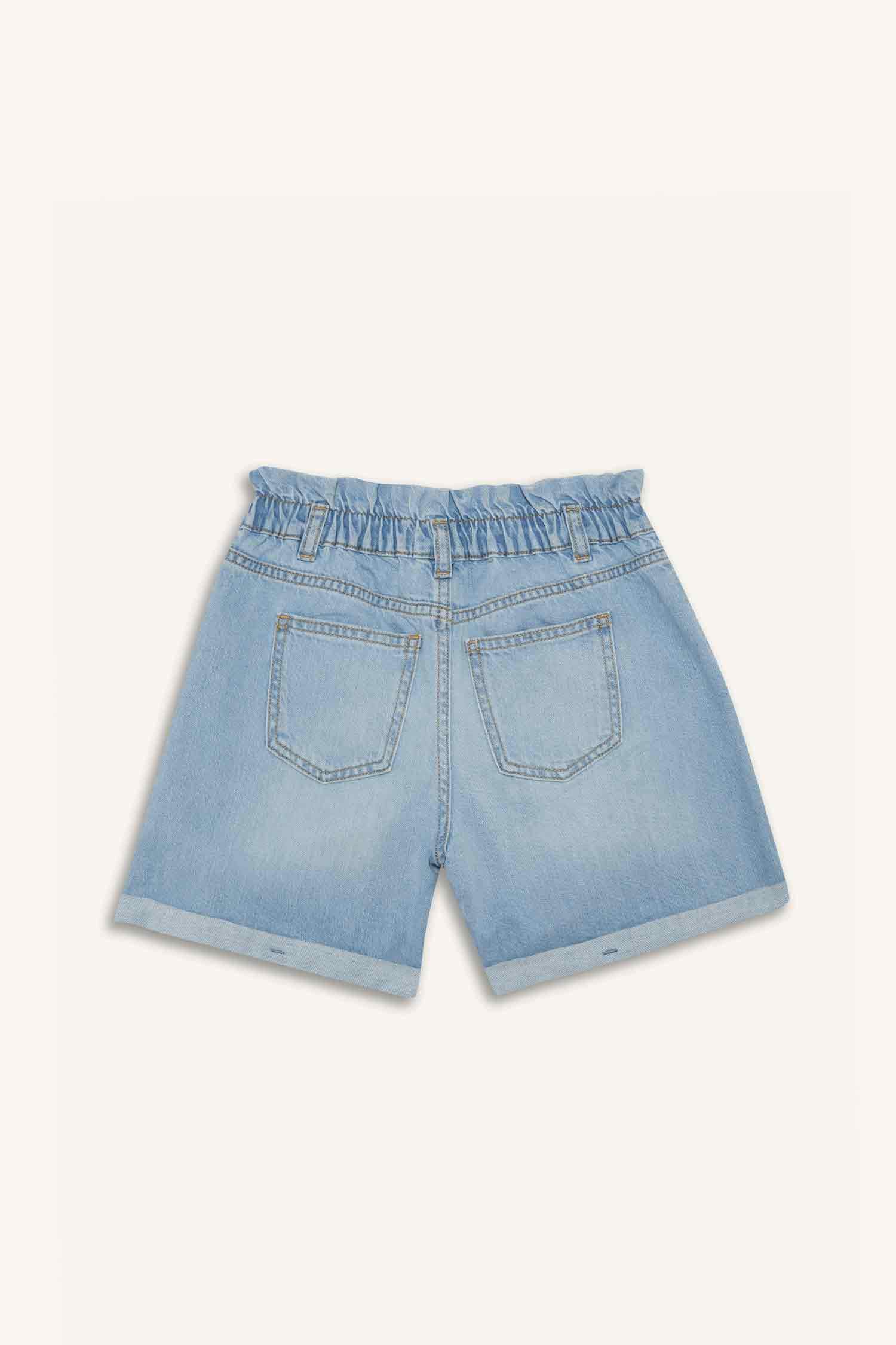 Girl Paperbag Denim Shorts