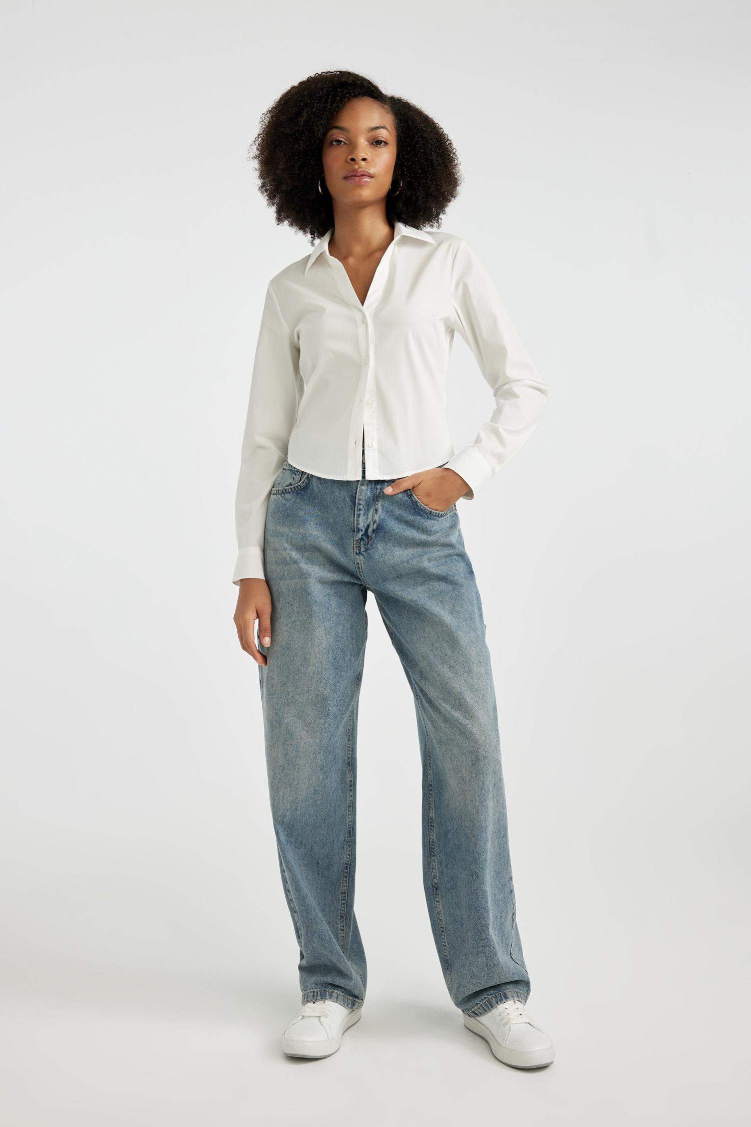 بنطلون جينز بخصر عالي