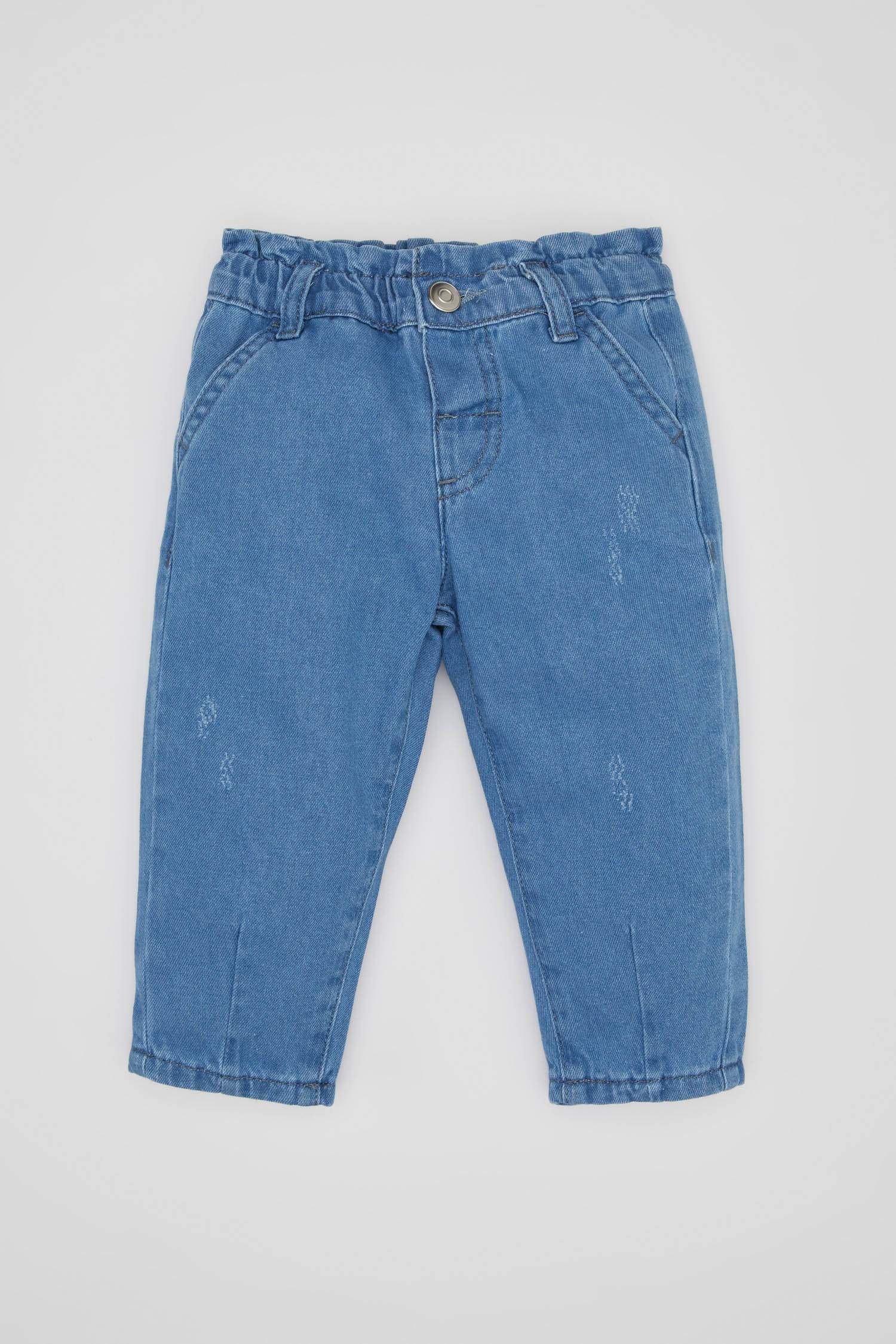 Baby Girl Paperbag Straight Leg Jeans