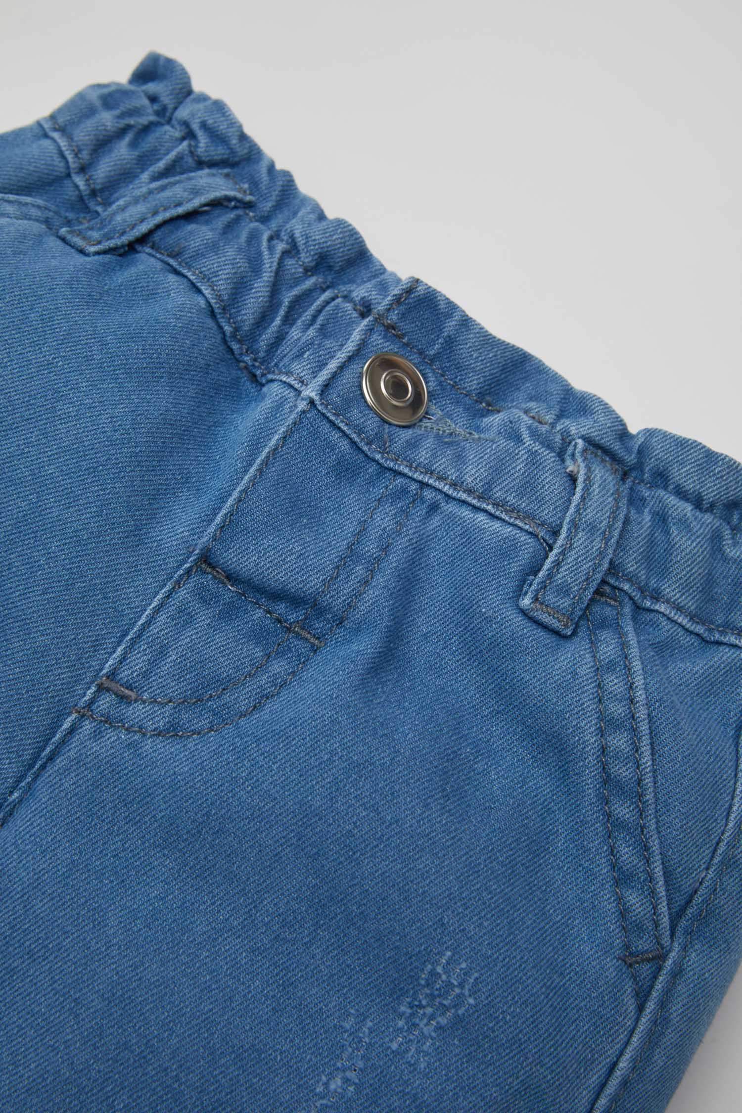 Baby Girl Paperbag Straight Leg Jeans