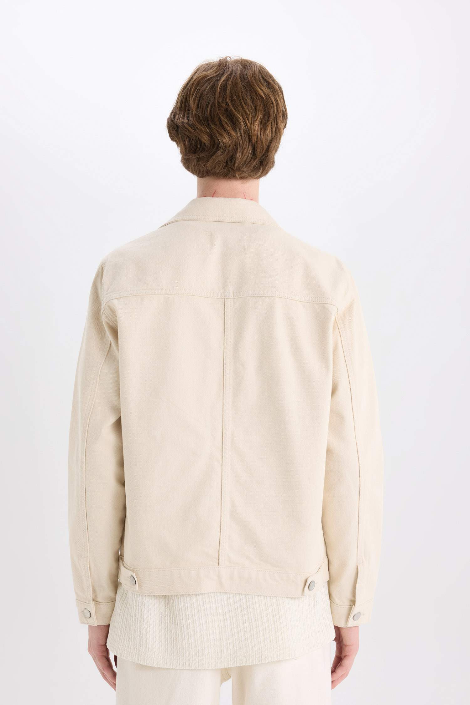 %100 Pamuk Slim Fit Dar Kesim Düğmeli Cepli Mevsimlik Baharlık Denim Ceket