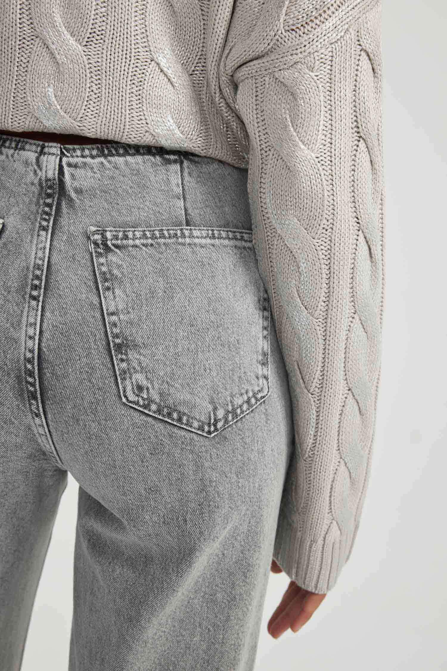 بنطرون جينز وايد ليج برجل واسع وخصر عالي