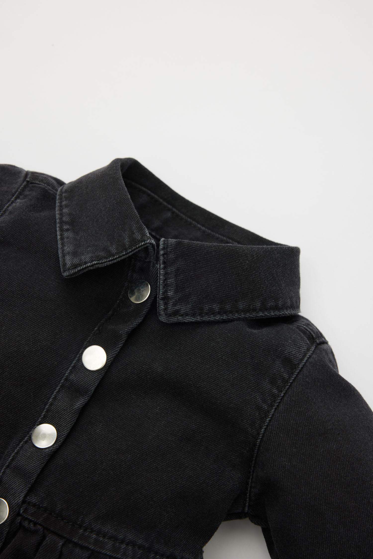 Kız Bebek Uzun Kollu Jean Elbise