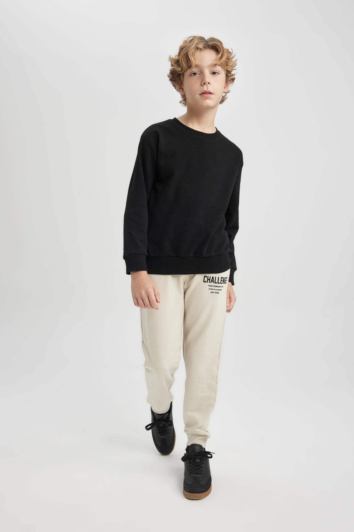 بنطلون بجامة رياضي ولادي قماش رقيق قصة عادية