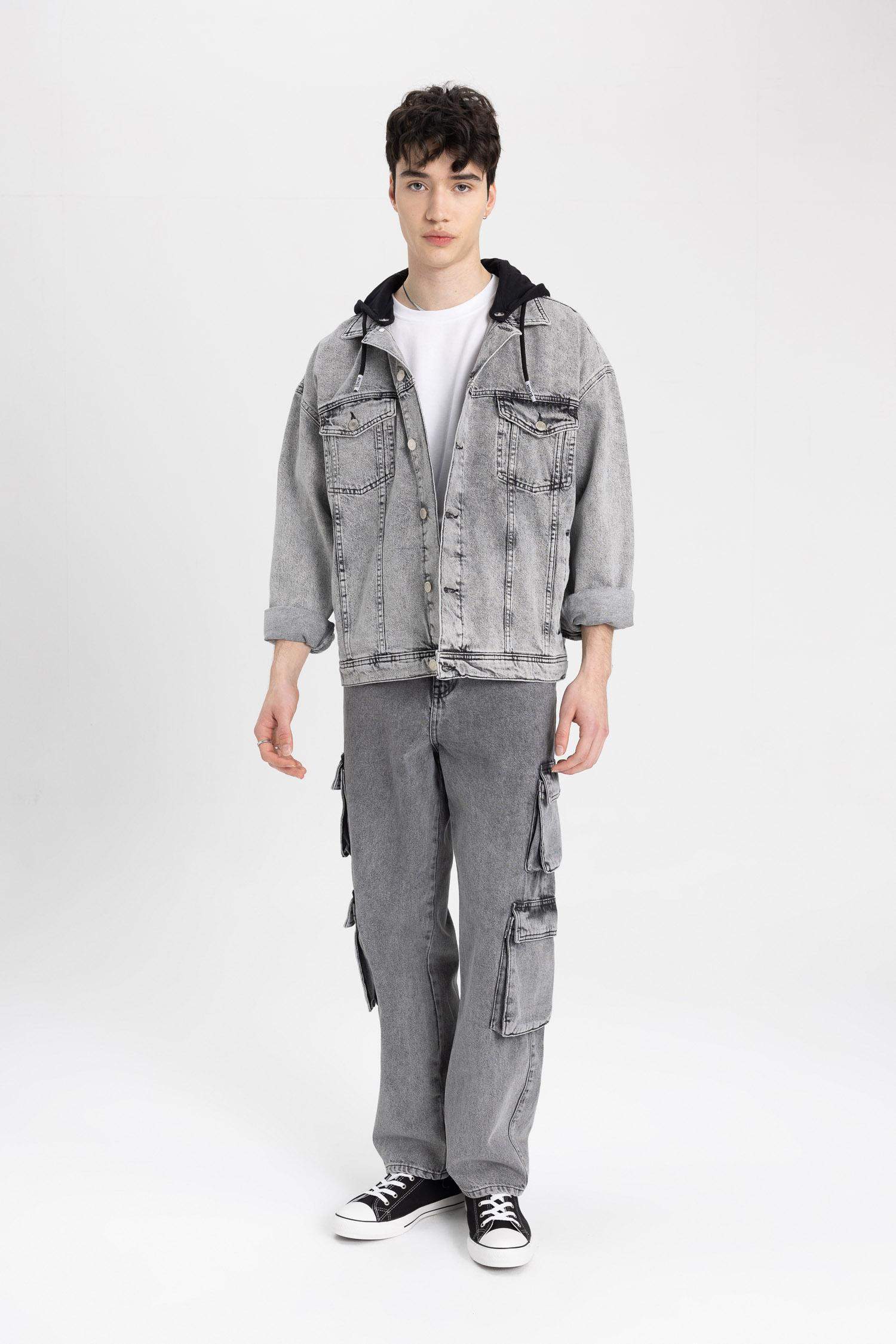 Oversize Fit Hooded Denim Jacket