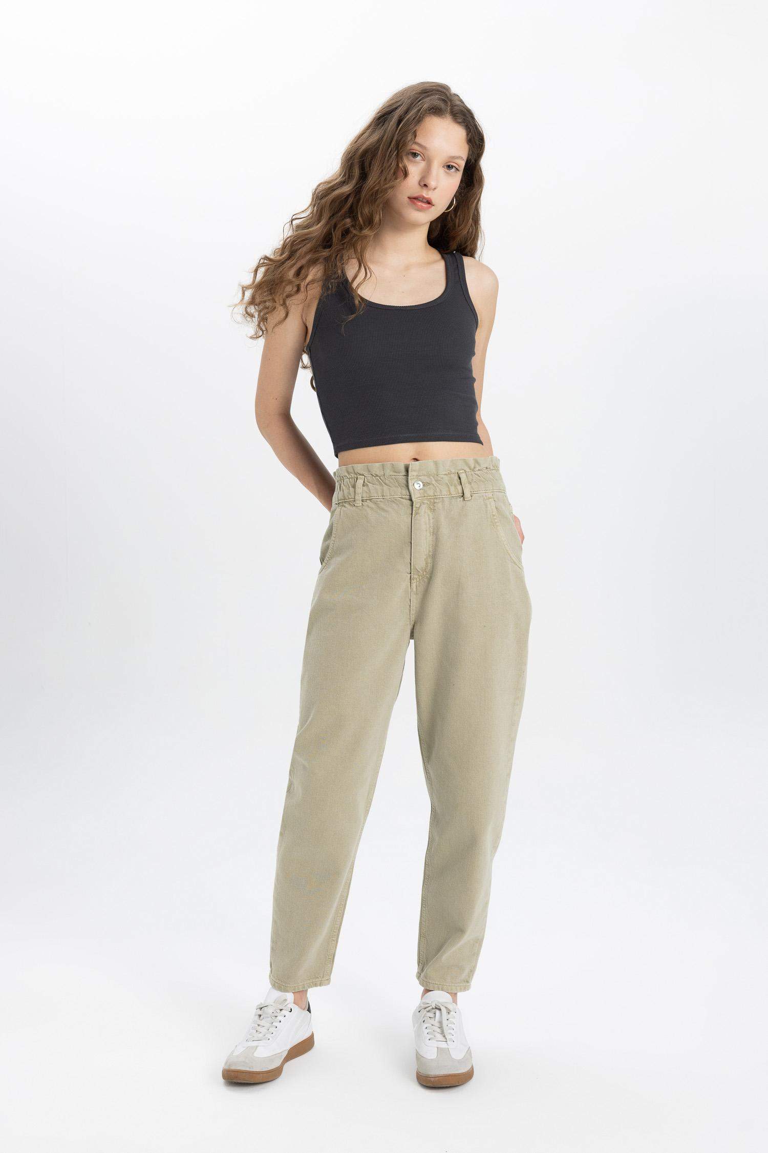 Джинсы Paperbag с высокой талией