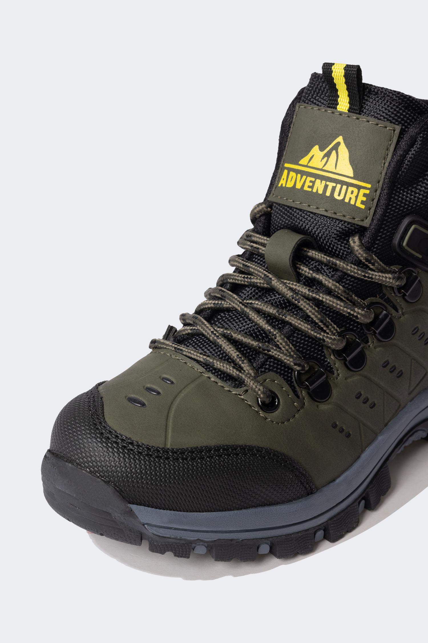 Faux Leather Serrated Sole Boots