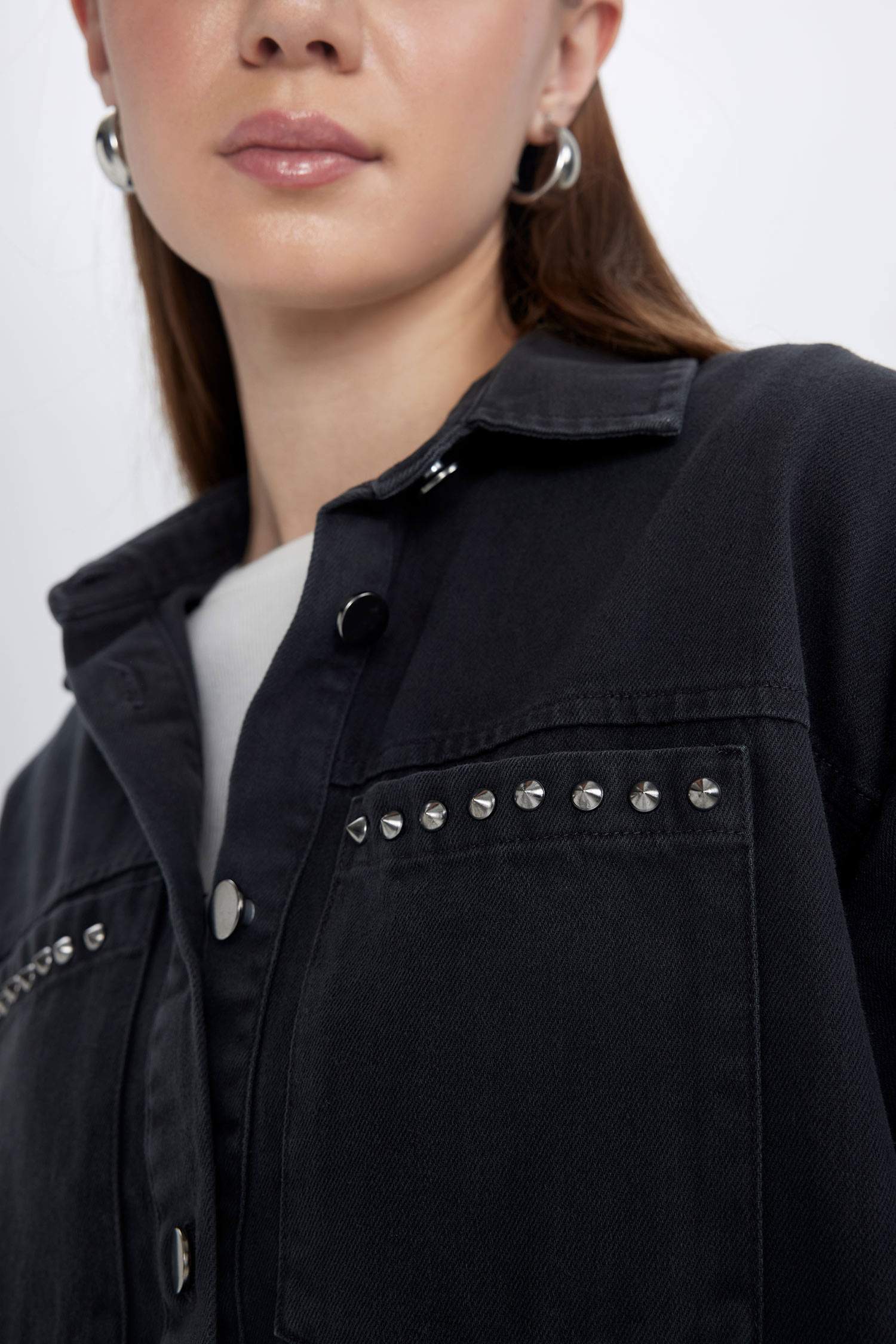 Relax Fit Gabardine Long Sleeve Shirt Tunic