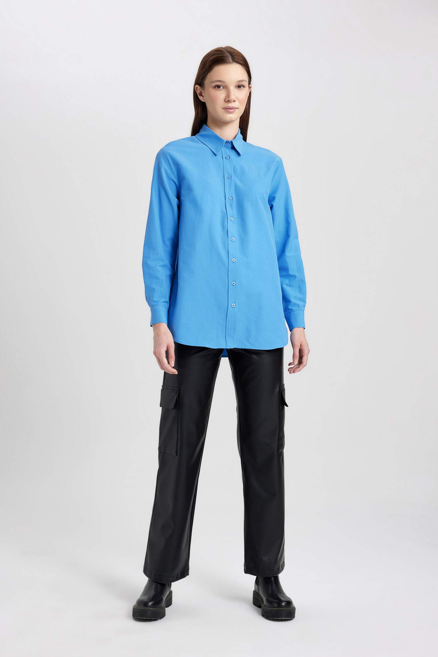 Relax Fit Poplin Uzun Kollu Gömlek Tunik