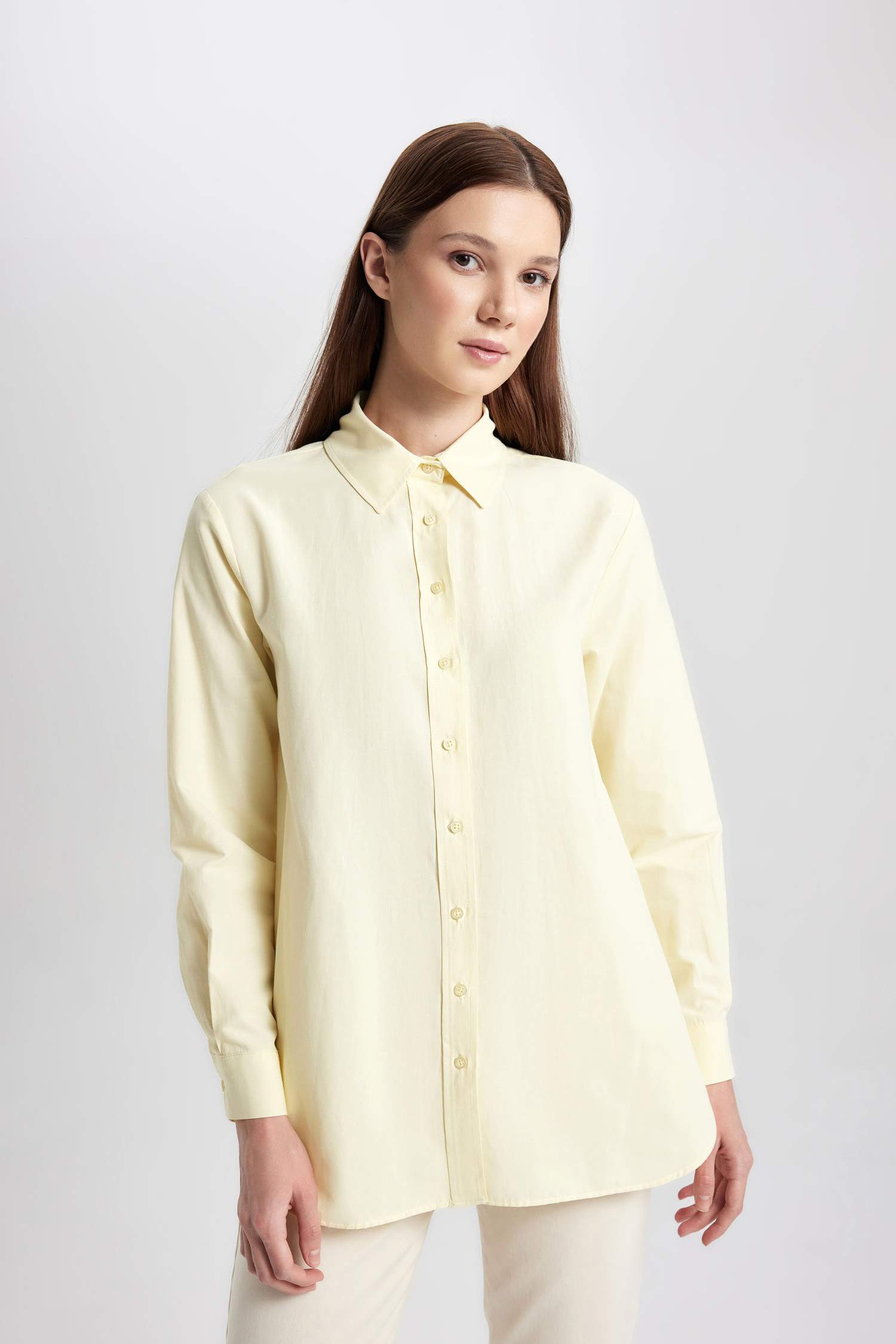 Relax Fit Poplin Long Sleeve Shirt Tunic