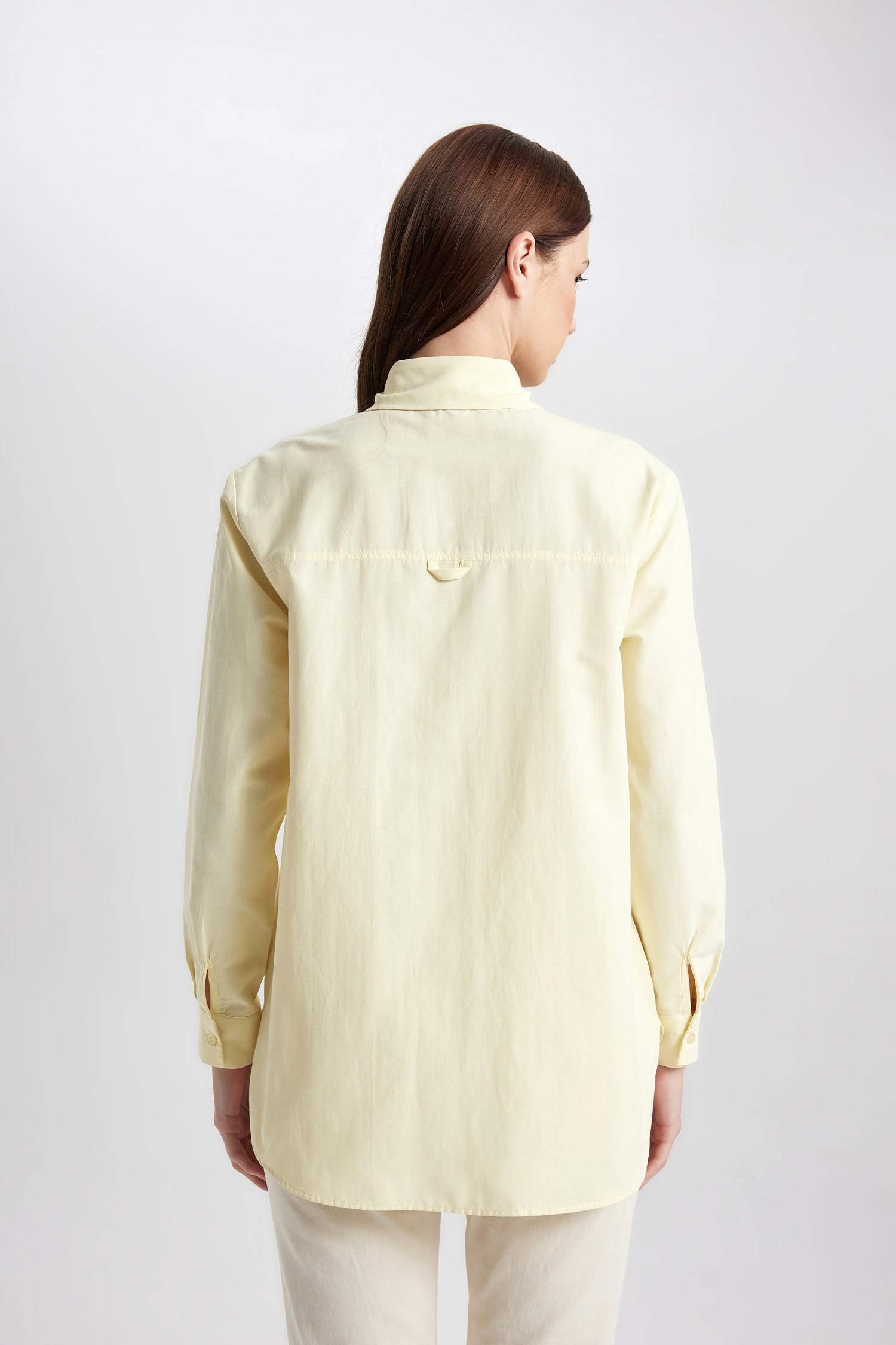 Relax Fit Poplin Long Sleeve Shirt Tunic