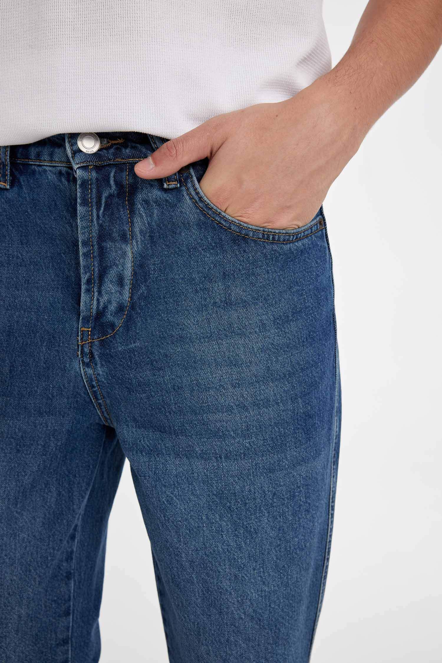 Slim Crop Fit Dar Kalıp Normal Bel Dar Paça Jean Pantolon