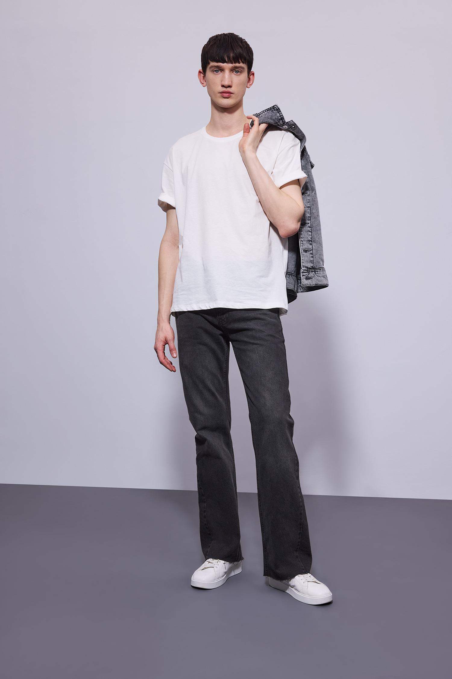 Black Man Flare Trousers 3080707 | DeFacto