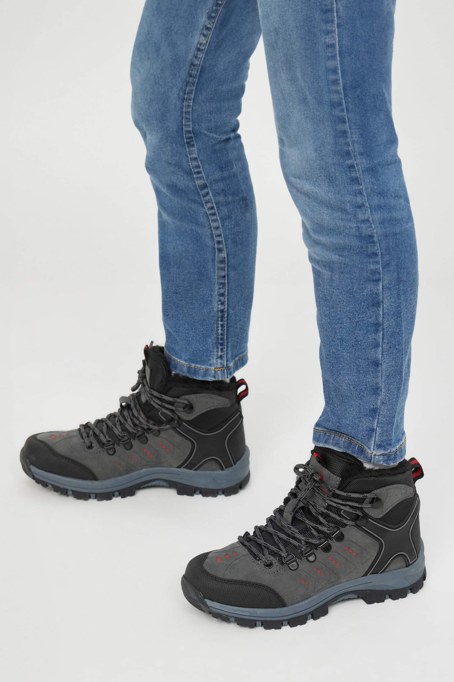 Faux Leather Serrated Sole Boots