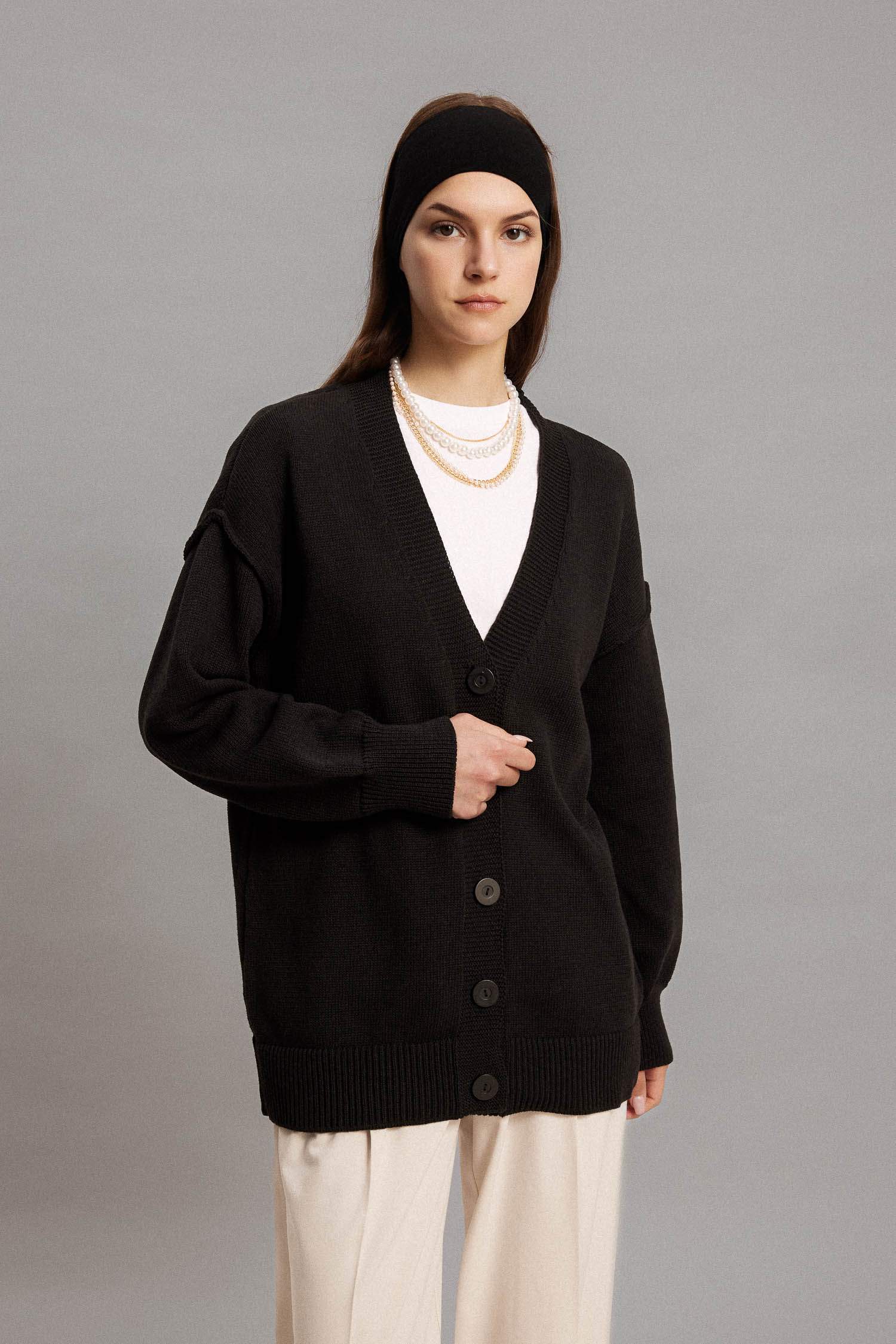 Cardigan coupe régulière à Col En V