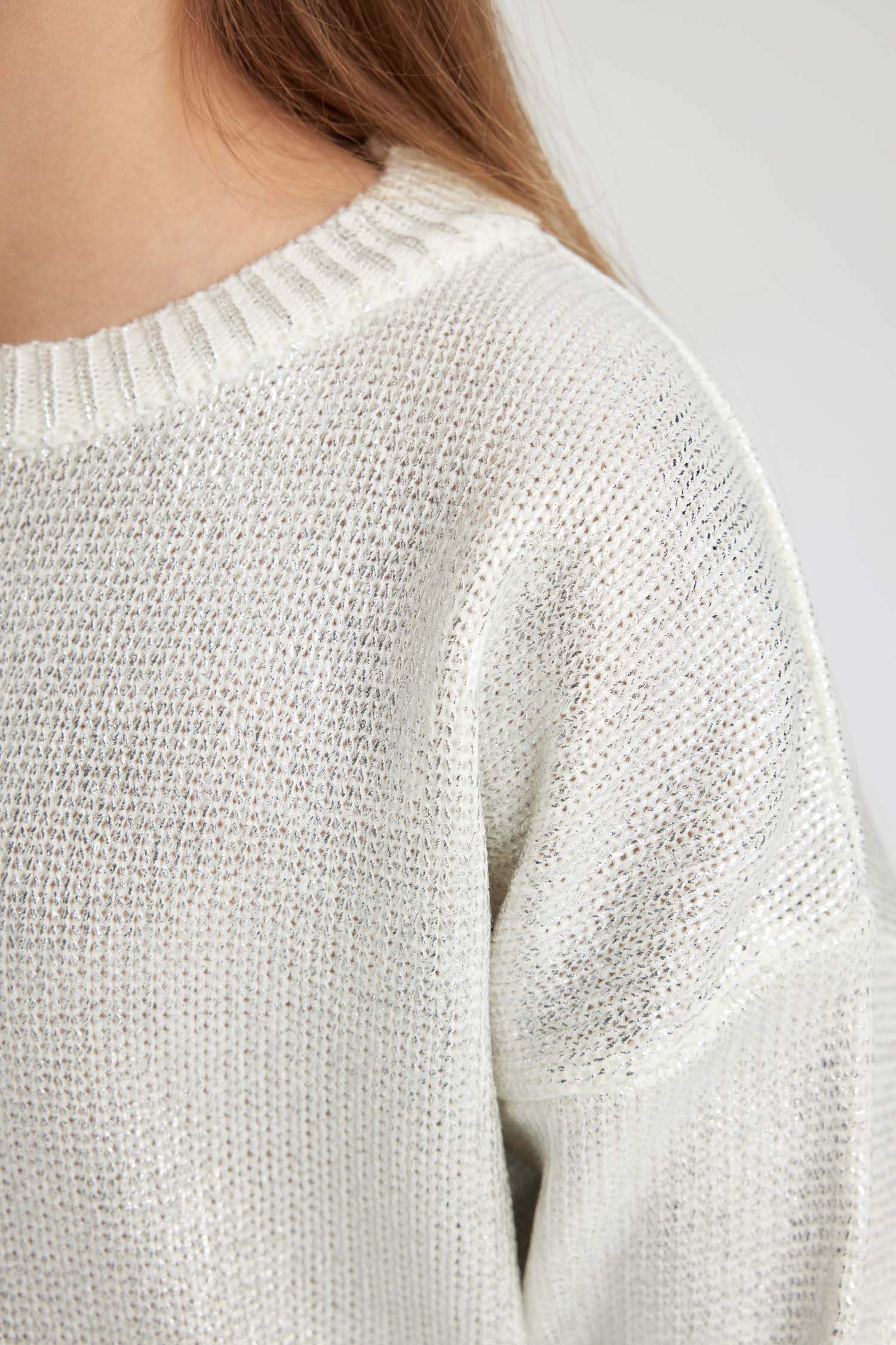 Kız Çocuk Bisiklet Yaka Triko Kazak