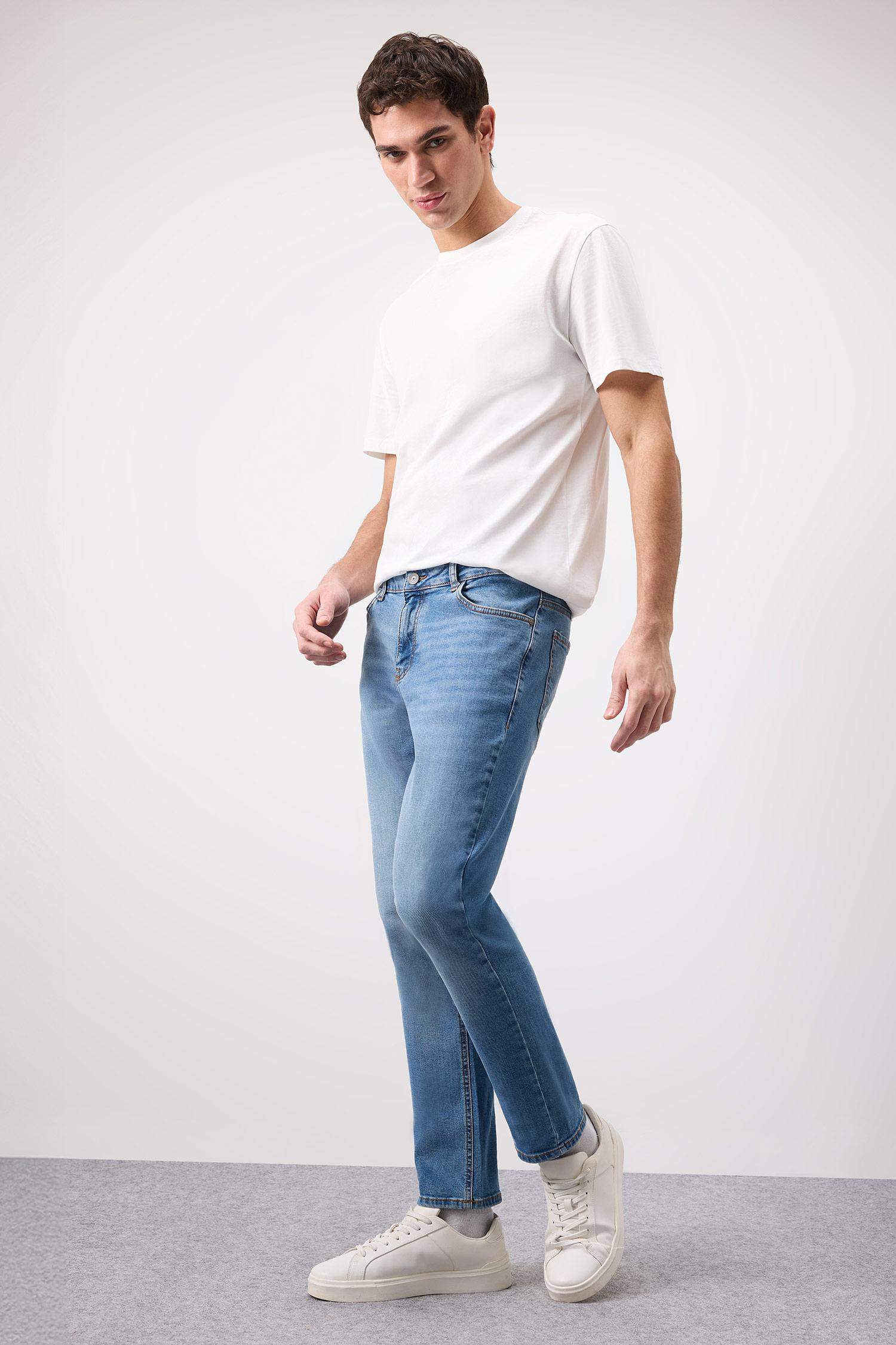 Pedro Slim Fit Dar Kalıp Normal Bel Dar Paça Jean Pantolon