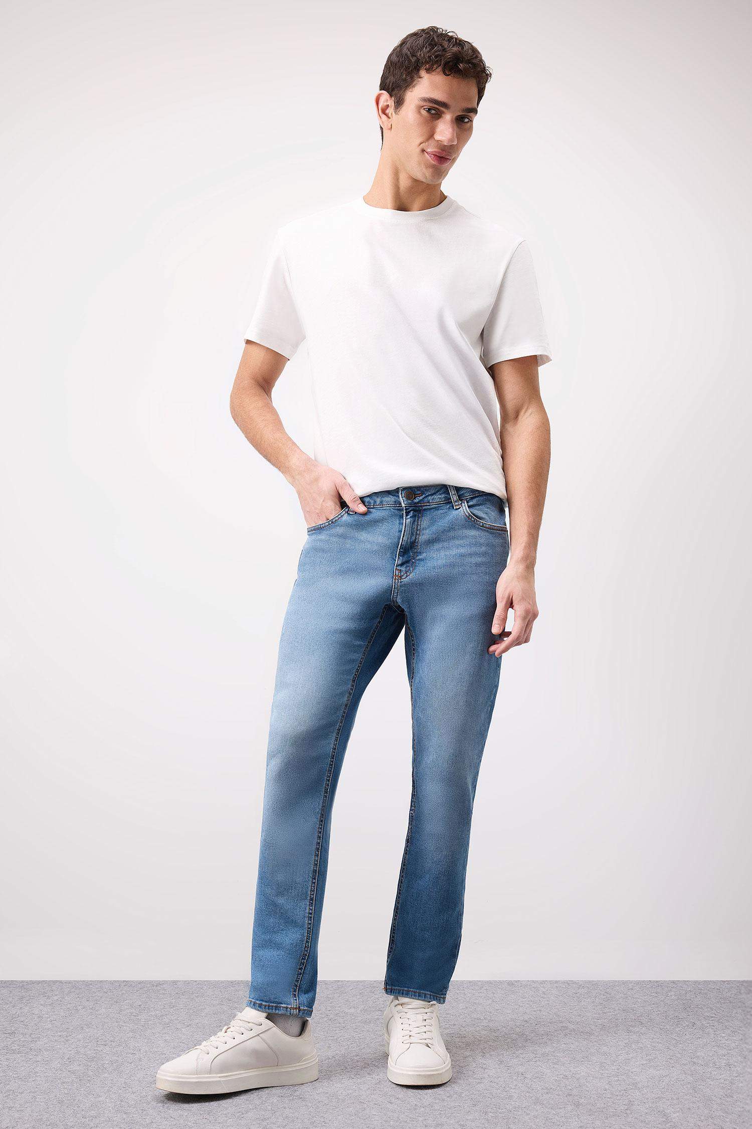 Pedro Slim Fit Dar Kalıp Normal Bel Dar Paça Jean Pantolon