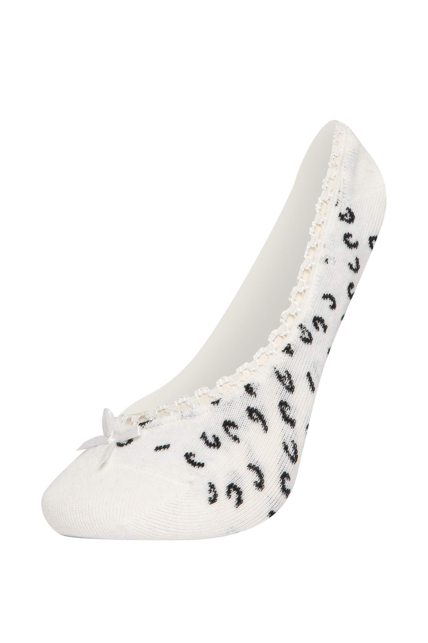 Kadın Aplike 3'lü Pamuklu Babet Çorap