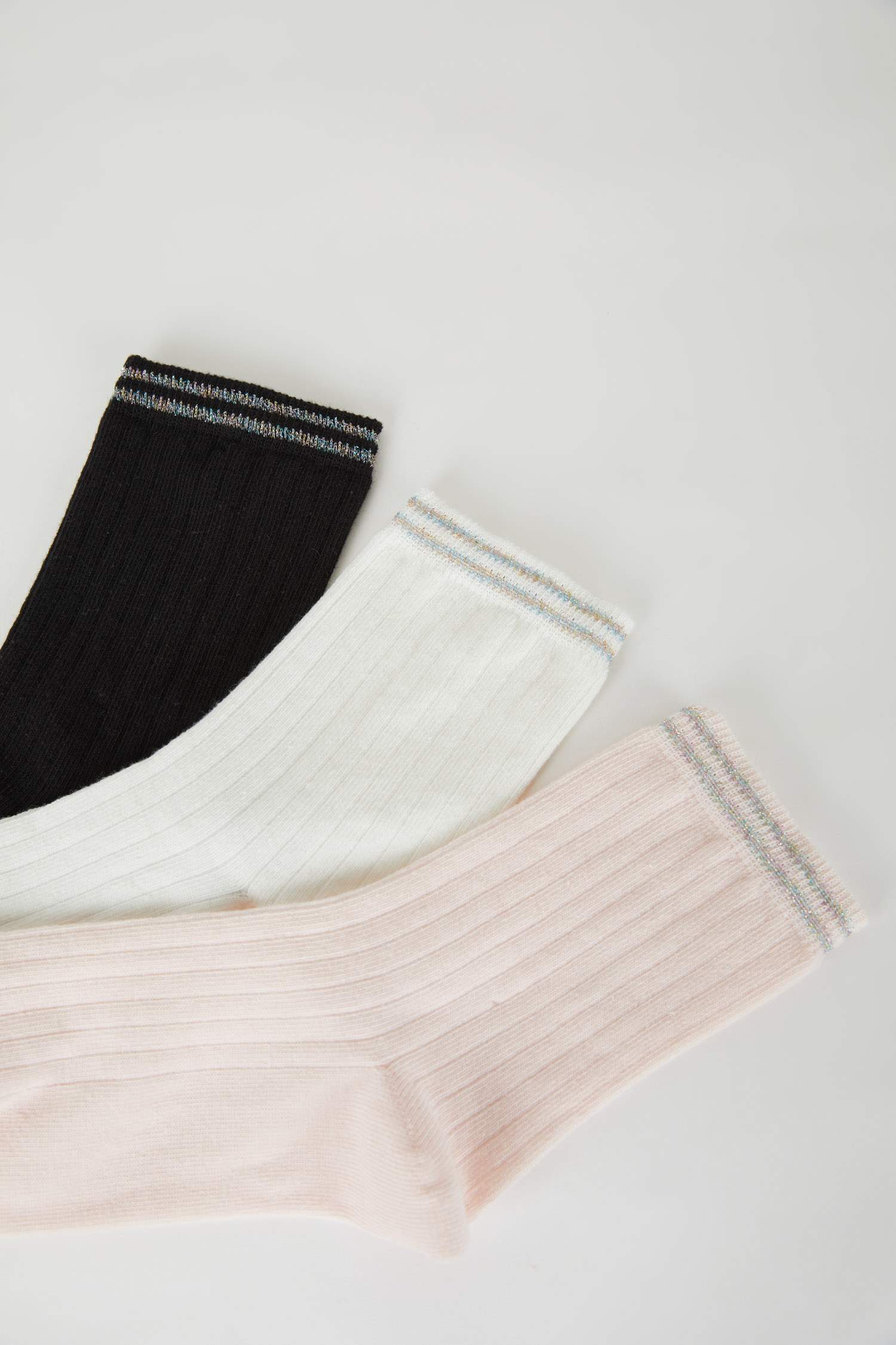 جوارب نسائي طويل قطن - 3 قطع