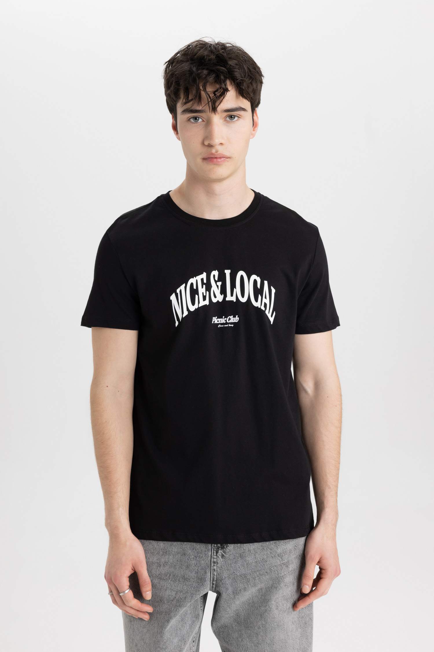 Slim Fit Crew Neck Printed T-Shirt