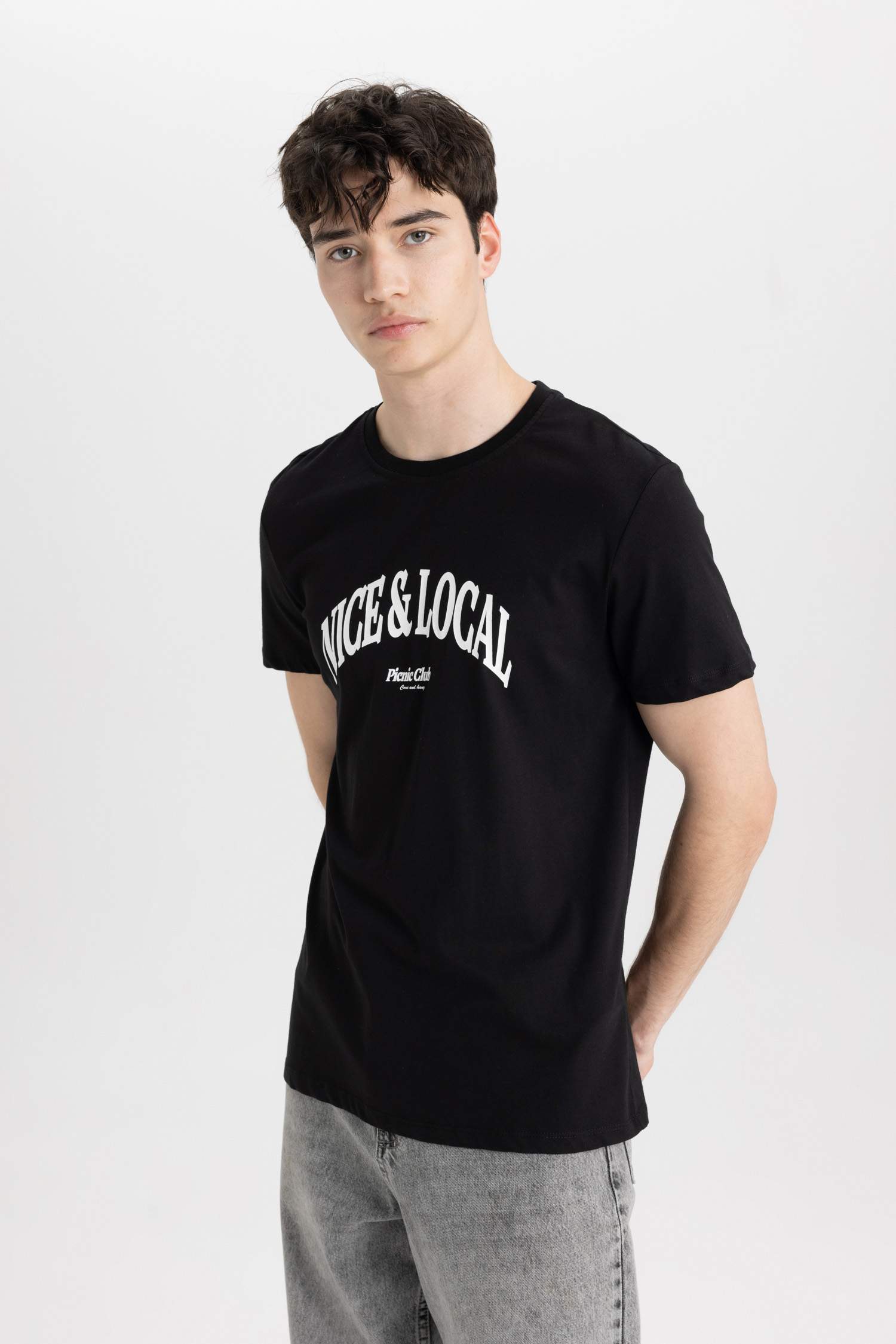 Slim Fit Crew Neck Printed T-Shirt