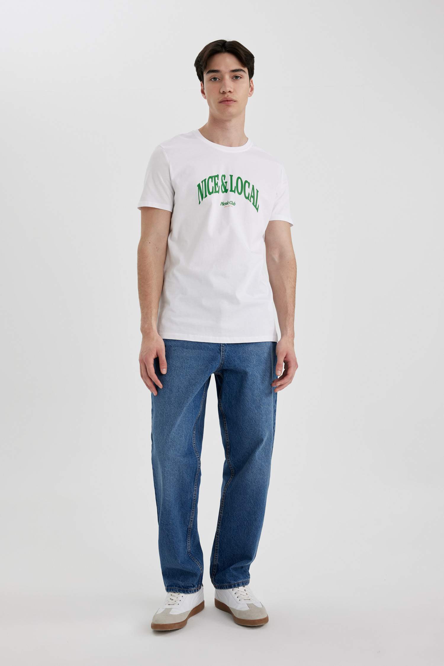 Slim Fit Crew Neck Printed Short Sleeve T-Shirt