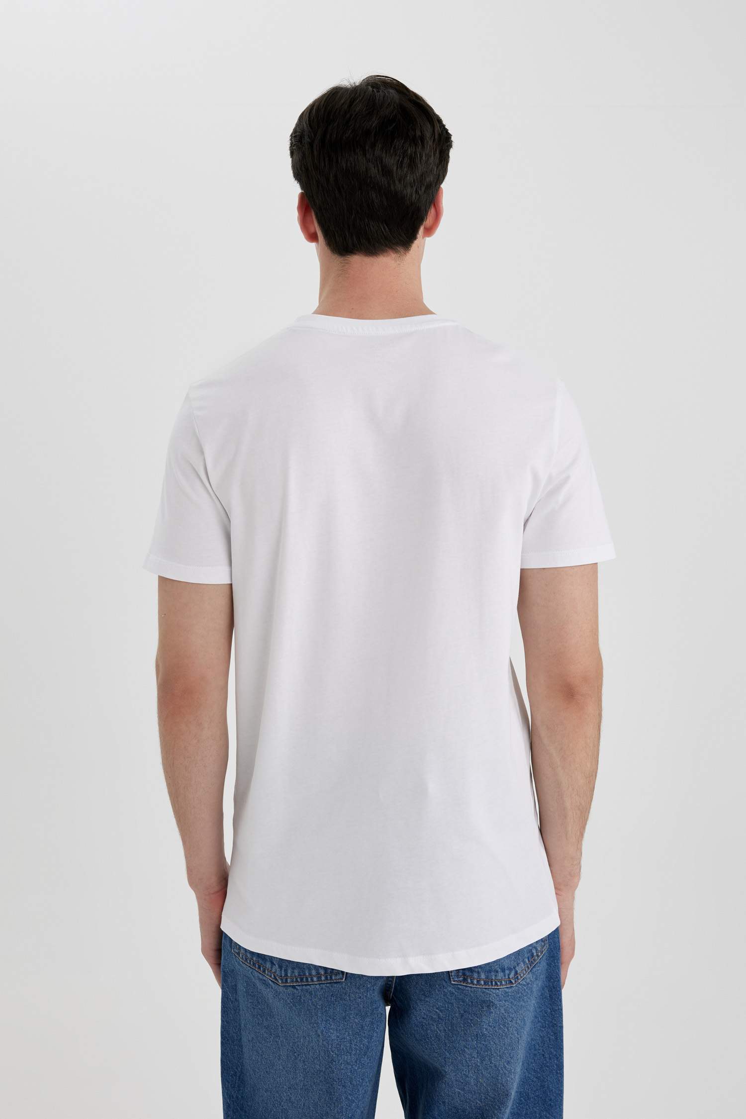 Slim Fit Crew Neck Printed Short Sleeve T-Shirt