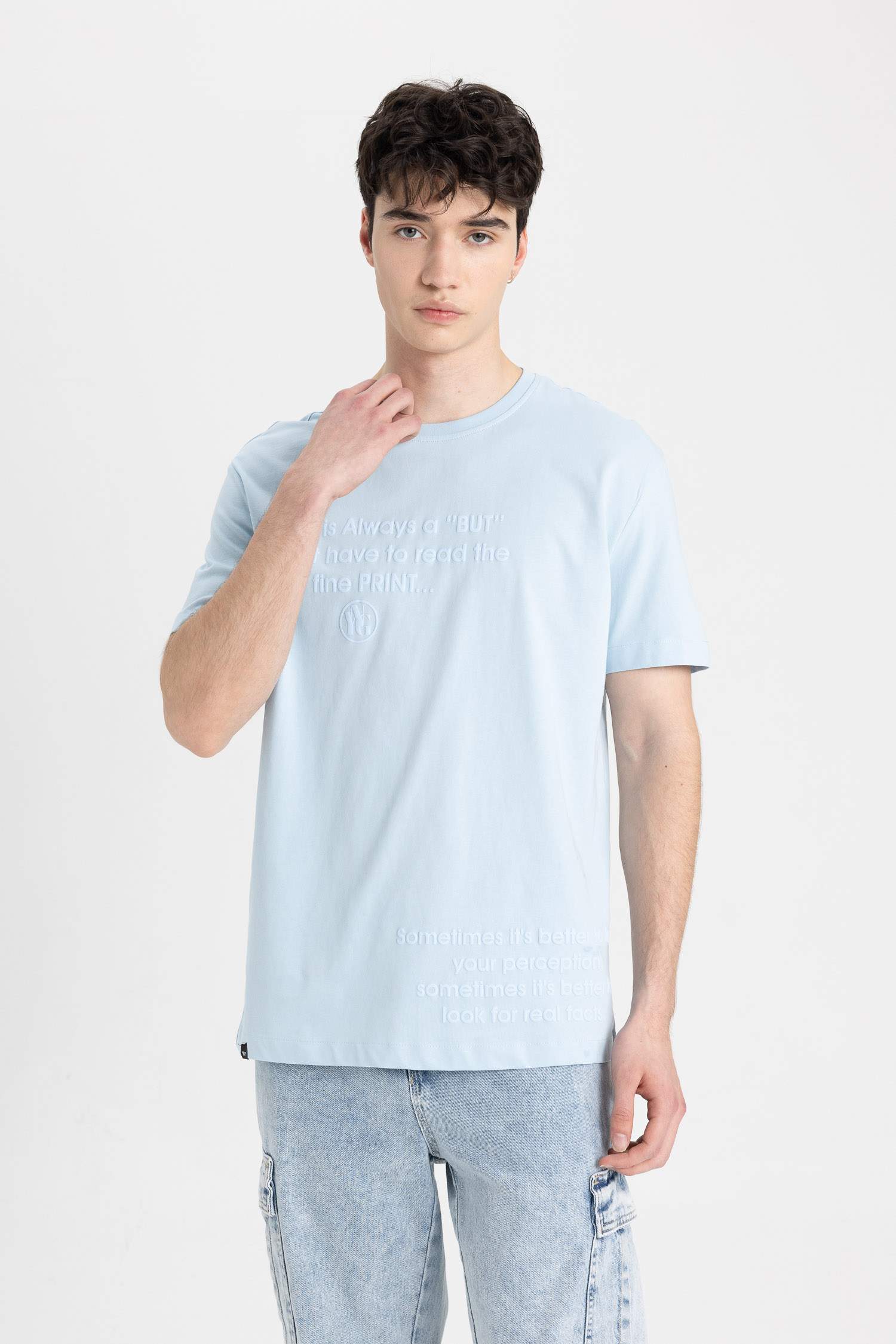 تي شيرت جيرسي قصة عادية بياخة مستديرة