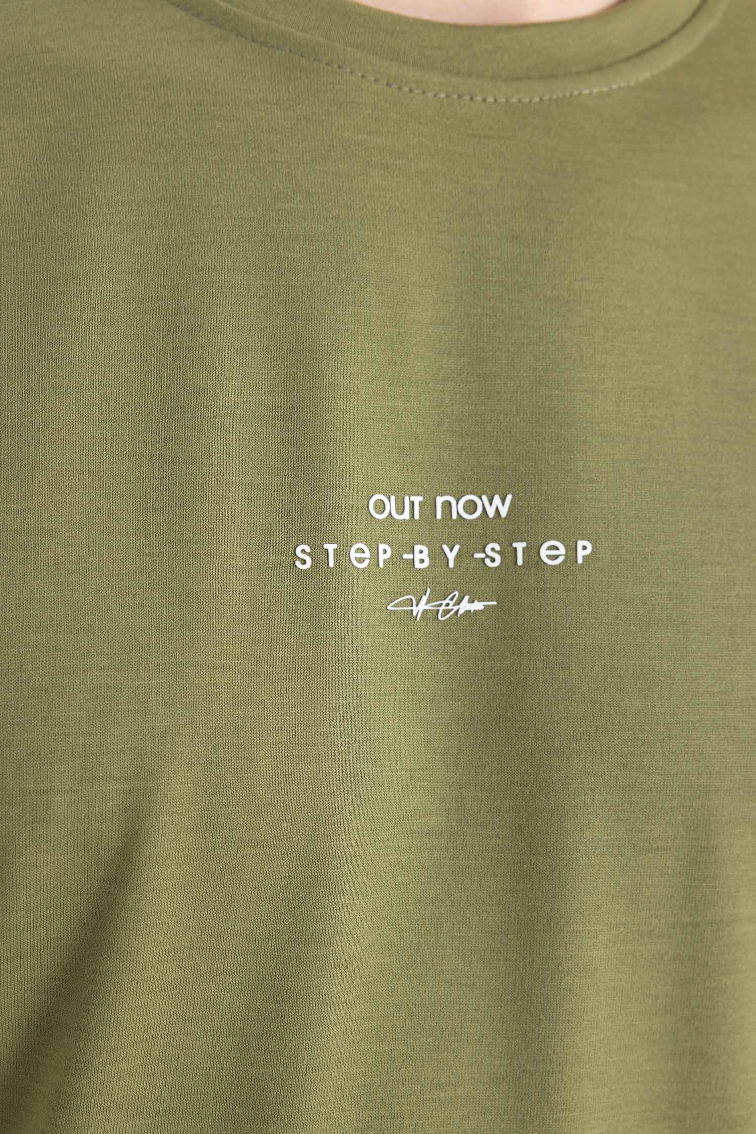 Long Muscle Fit Crew Neck Printed Short Sleeve T-Shirt