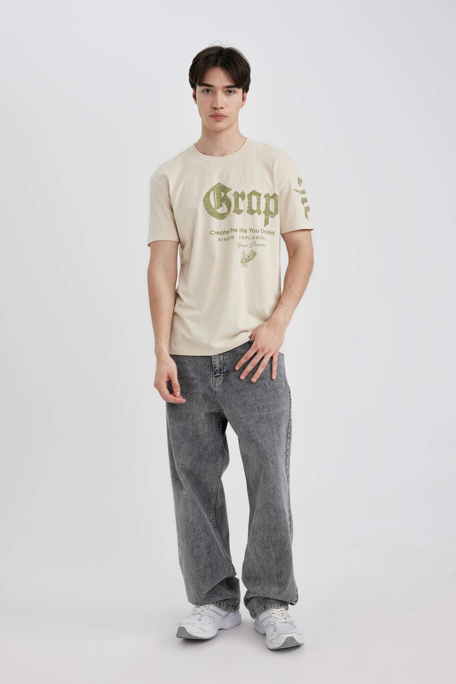 Regular Fit Crew Neck Printed T-Shirt