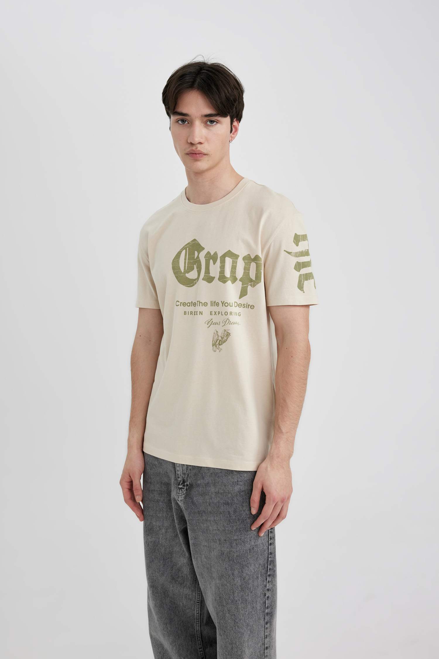 Regular Fit Crew Neck Printed T-Shirt
