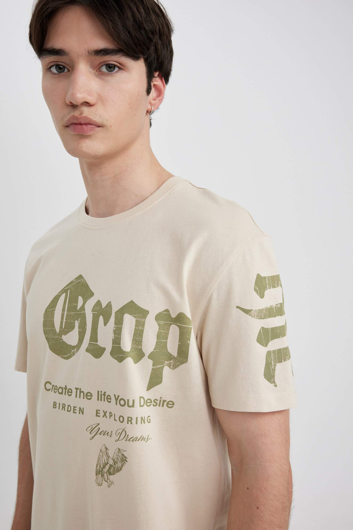 Regular Fit Crew Neck Printed T-Shirt