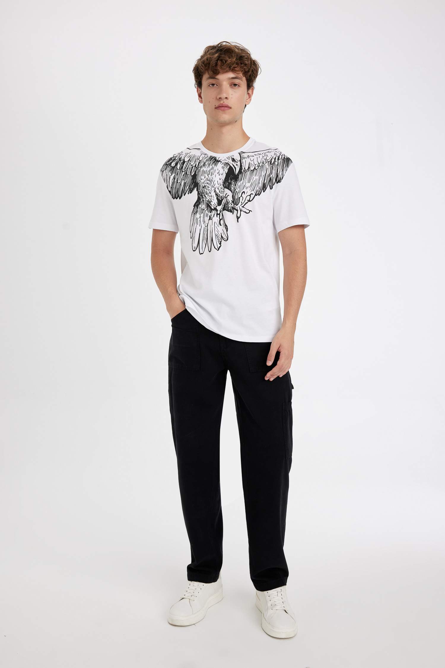 Regular Fit Crew Neck Printed Short Sleeve T-Shirt