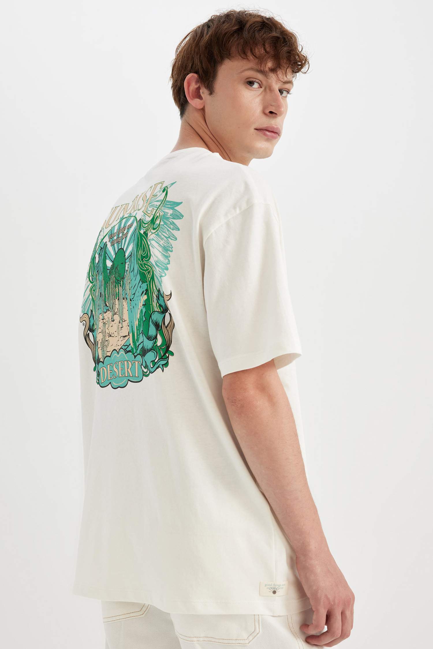 Comfort Fit Crew Neck Printed Short Sleeve T-Shirt