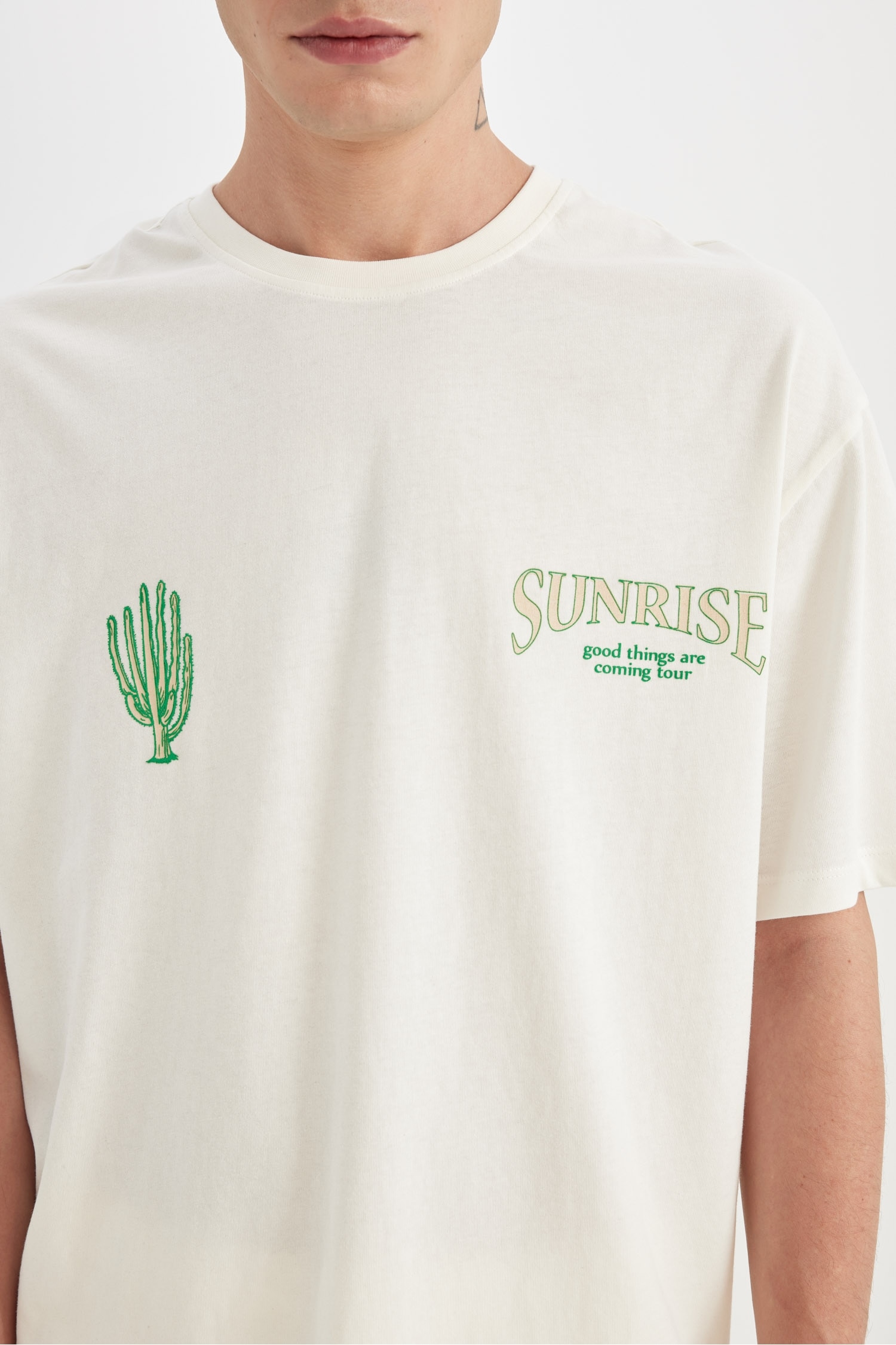 Comfort Fit Crew Neck Printed Short Sleeve T-Shirt